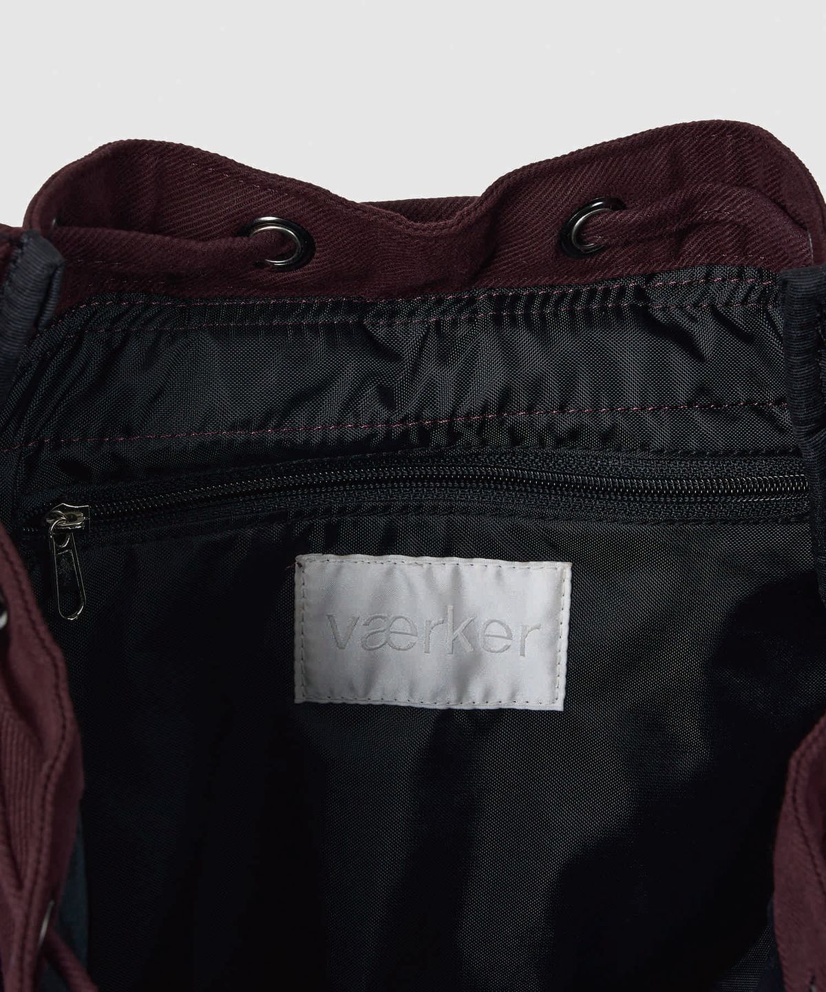 베에커(VAERKER) Draw String Rucksack - Burgundy