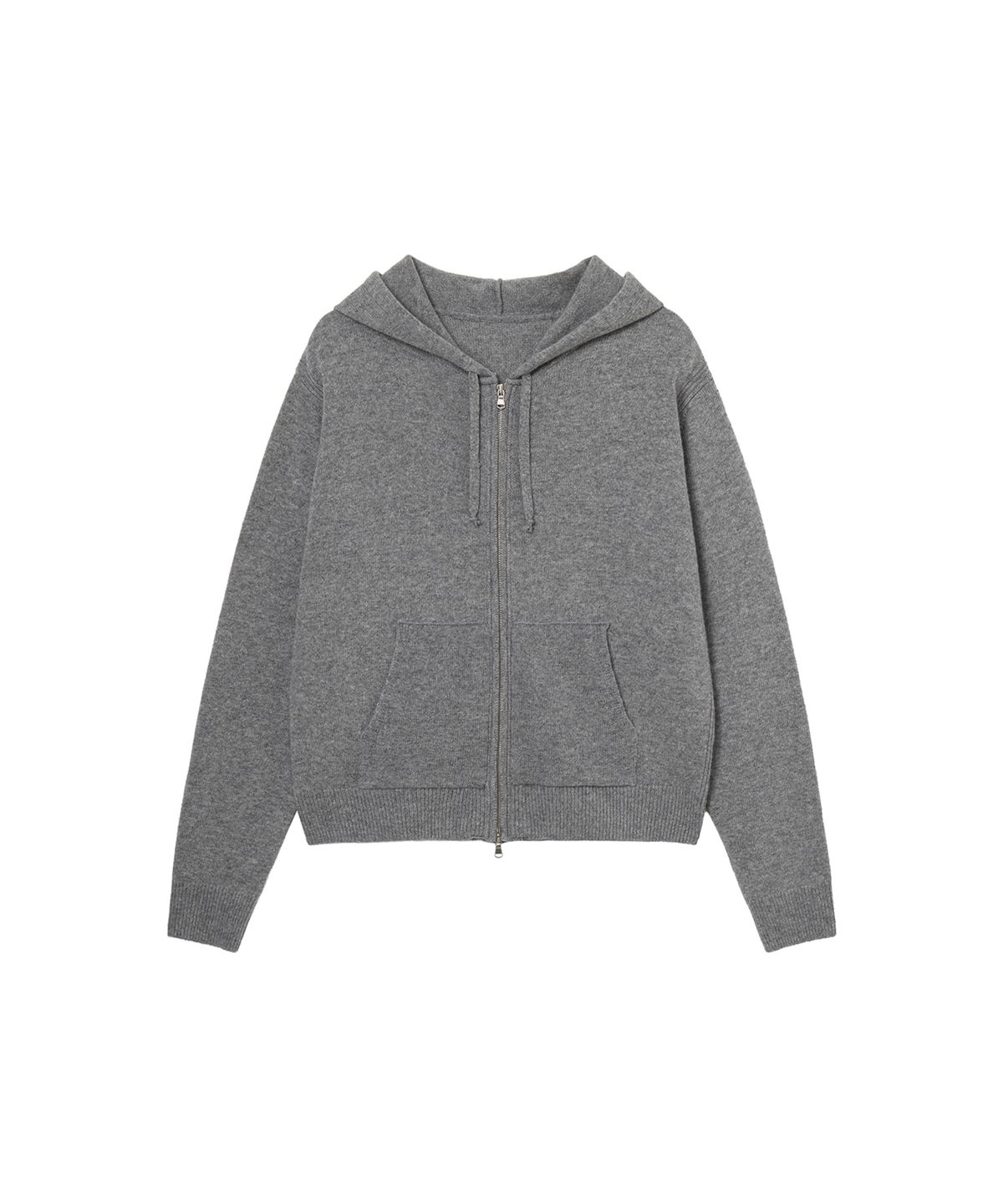 세비지(SAVAGE) Wool Knit Hoodie Zip - Grey