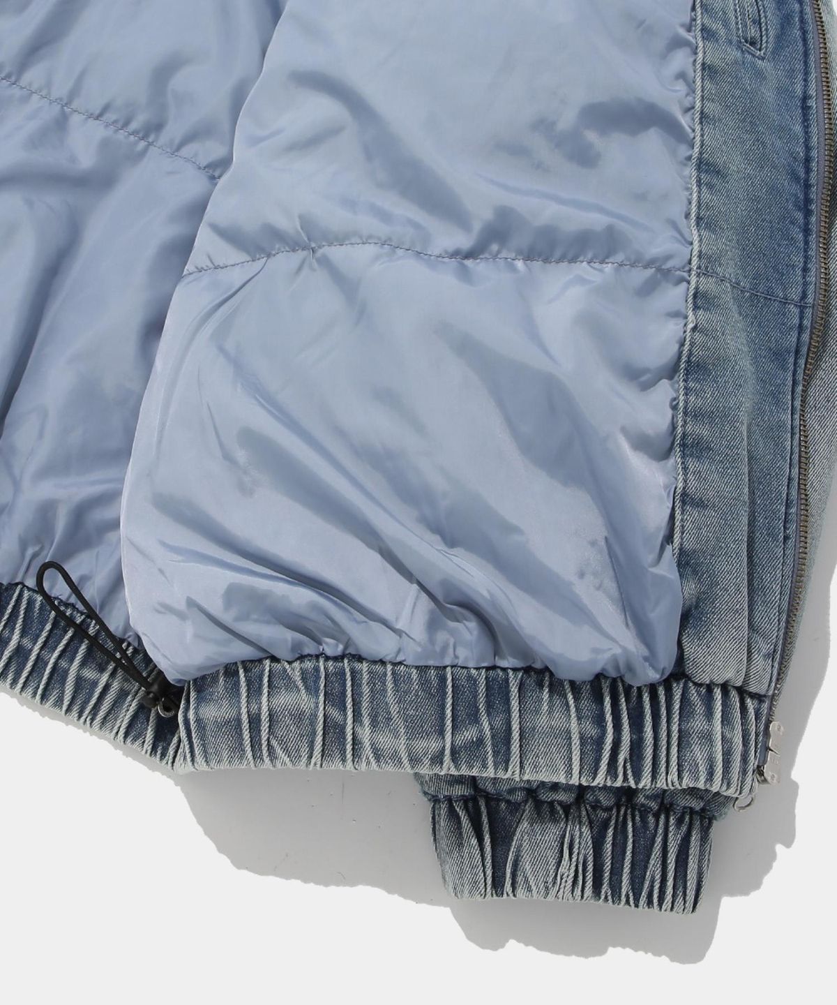 컬럼비아 유니버시티(COLUMBIA UNIVERSITY) STREET DENIM OVER PUFFER JACKET_LIGHT JEANS
