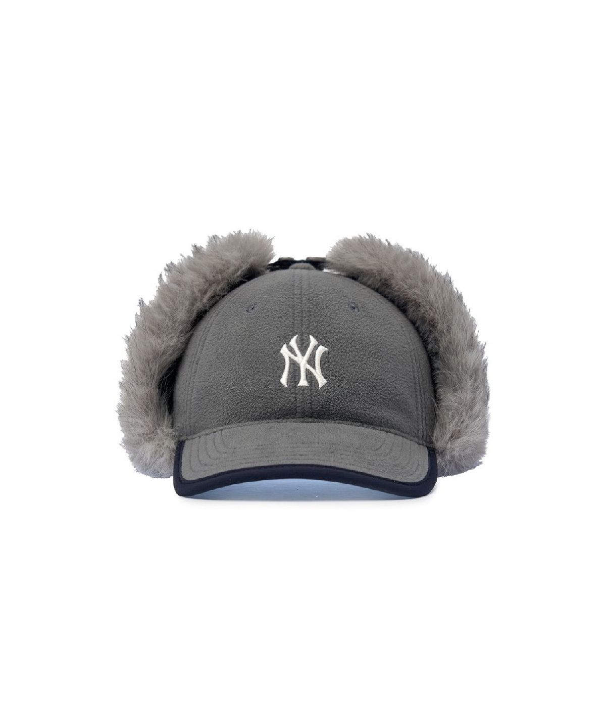 엠엘비(MLB) 플리스 배색 트루퍼캡 NY (Mg.Charcoal Gray)
