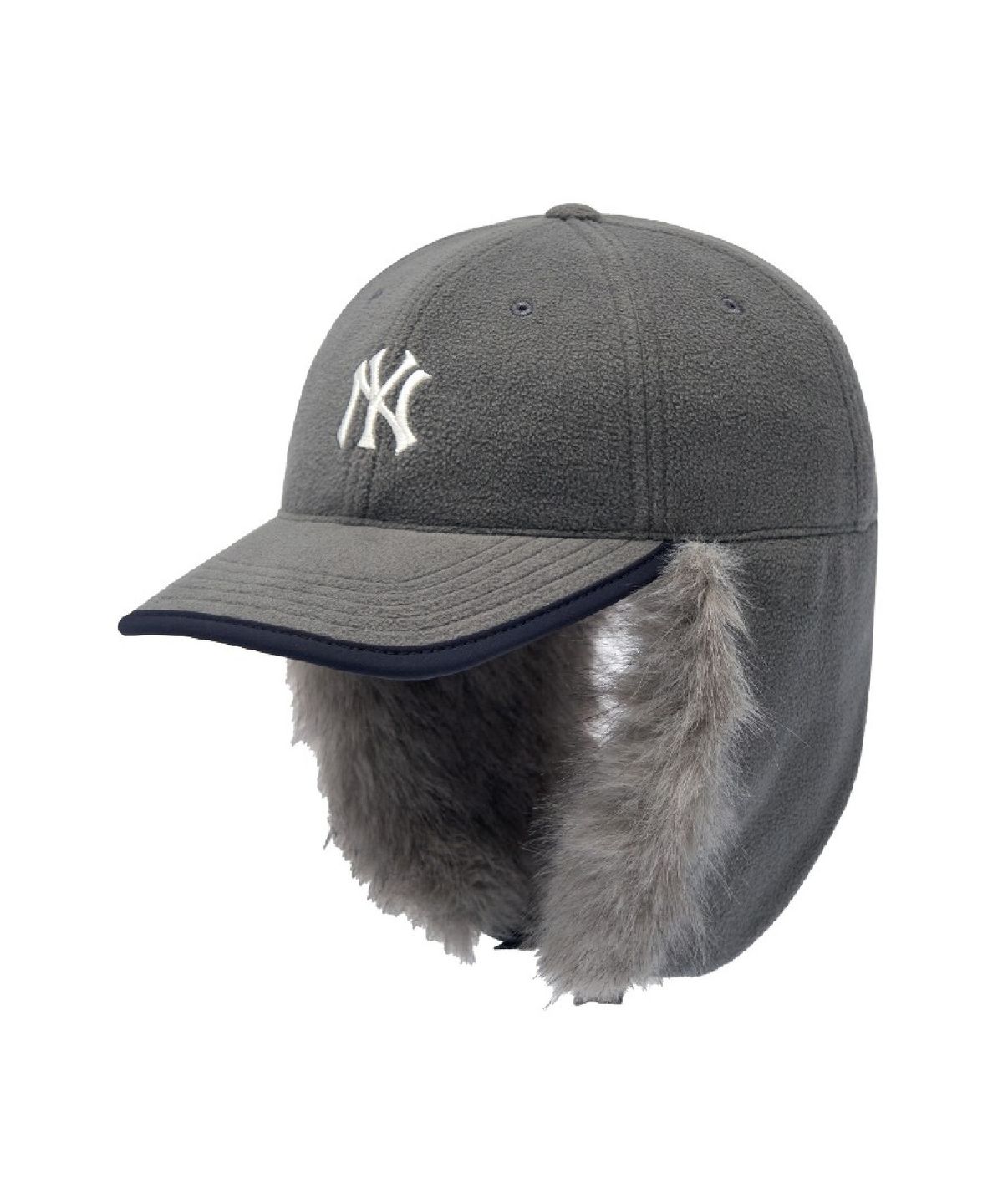 엠엘비(MLB) 플리스 배색 트루퍼캡 NY (Mg.Charcoal Gray)