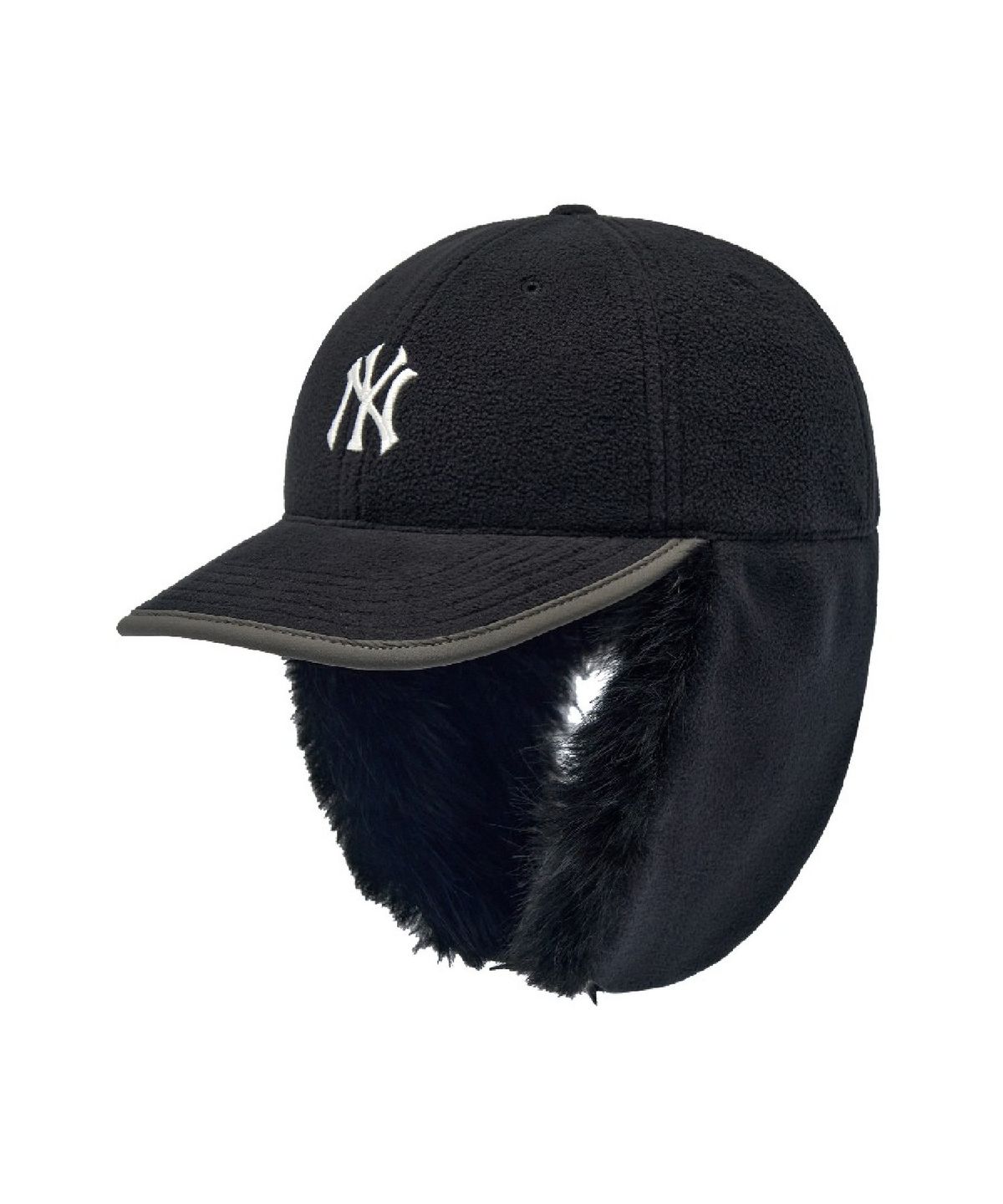 엠엘비(MLB) 플리스 배색 트루퍼캡 NY (Black)