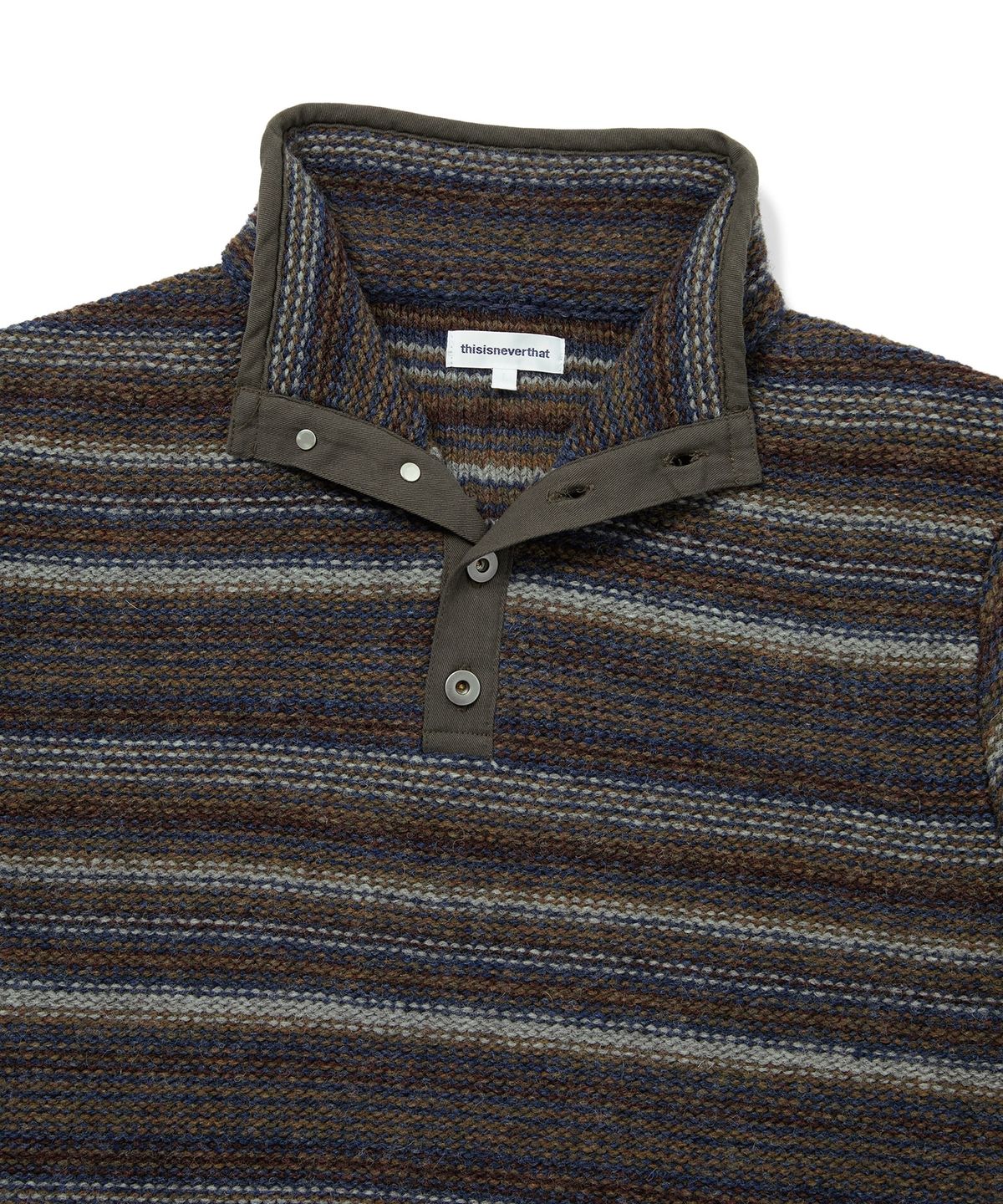 디스이즈네버댓(THISISNEVERTHAT) Striped Wool Knit Pullover Olive