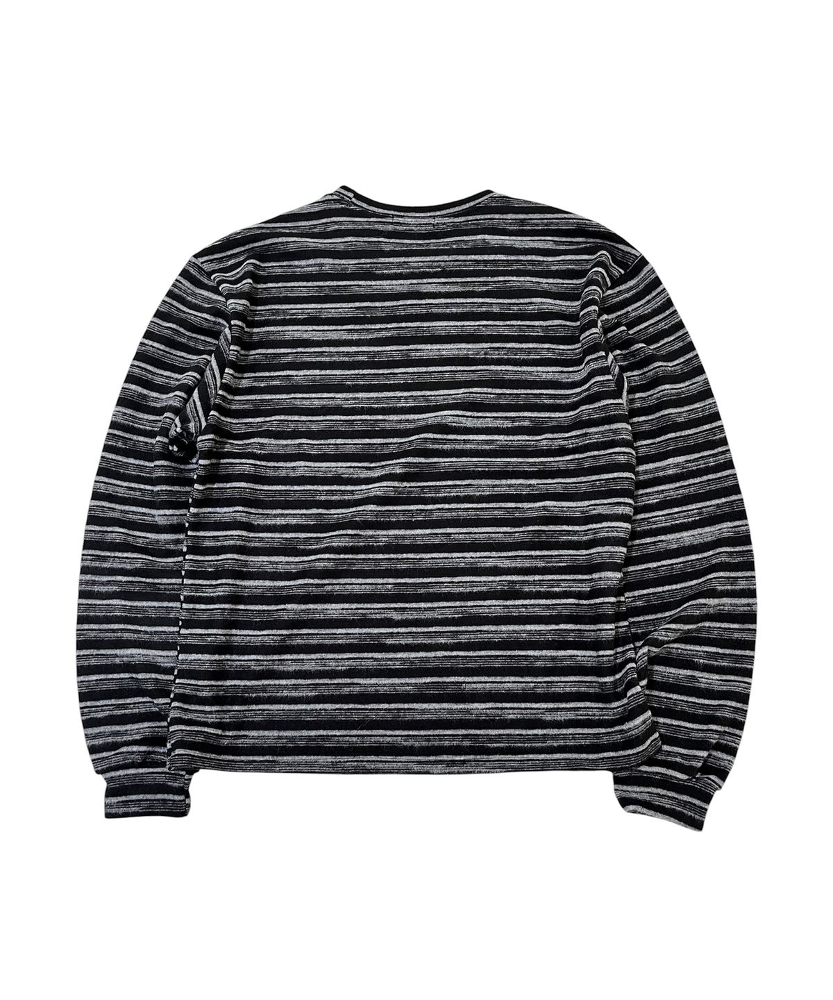 스케이터락(SK8ER ROCK) Fuzzy Stripe Knit Long Sleeve Tee (black*gray)