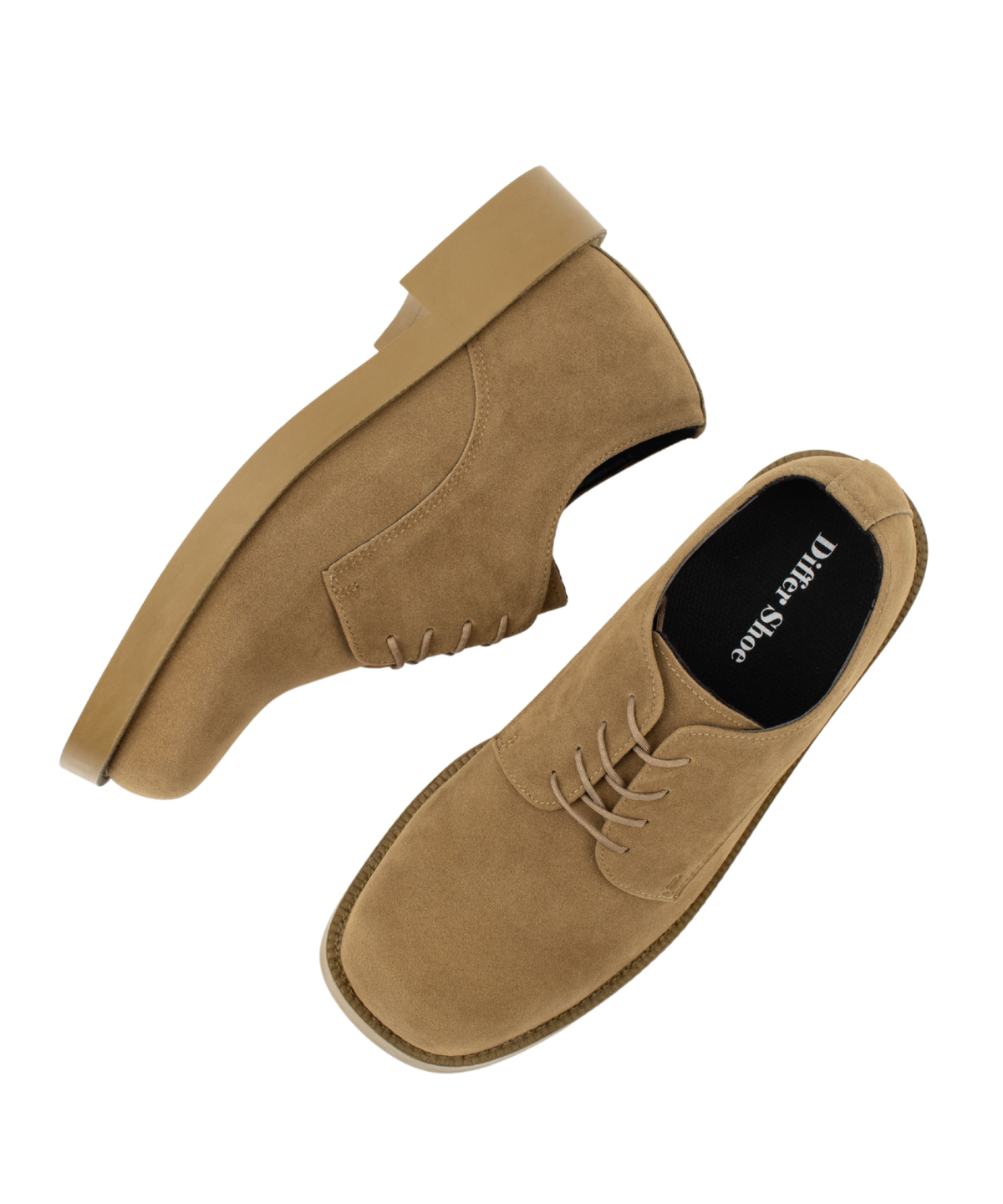 디퍼슈(DIFFERSHOE) 701 샤프 더비슈즈 7CM [스웨이드 카키]