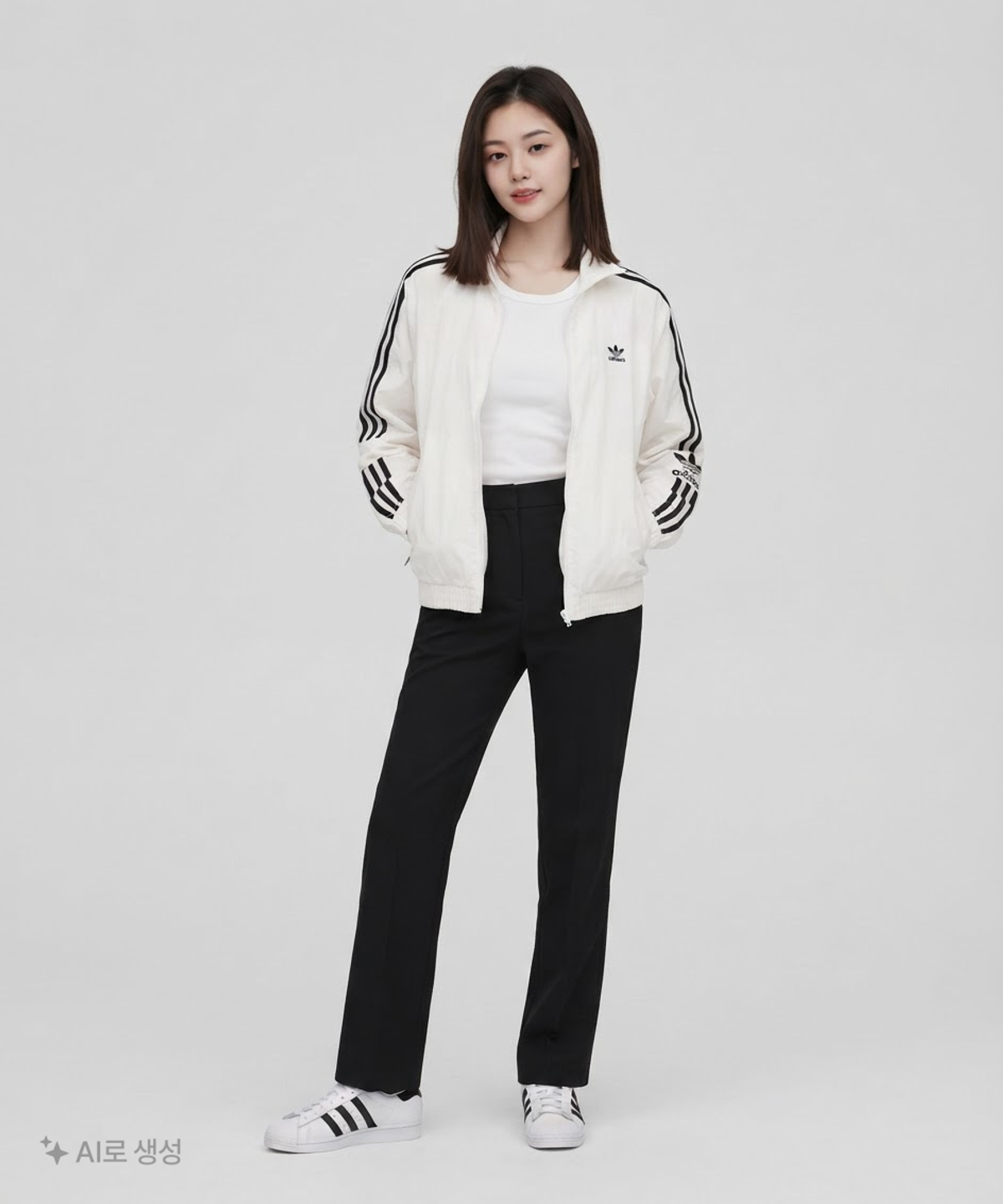 아디다스(ADIDAS) 락업 트랙탑 - 화이트 / FM2613 XS