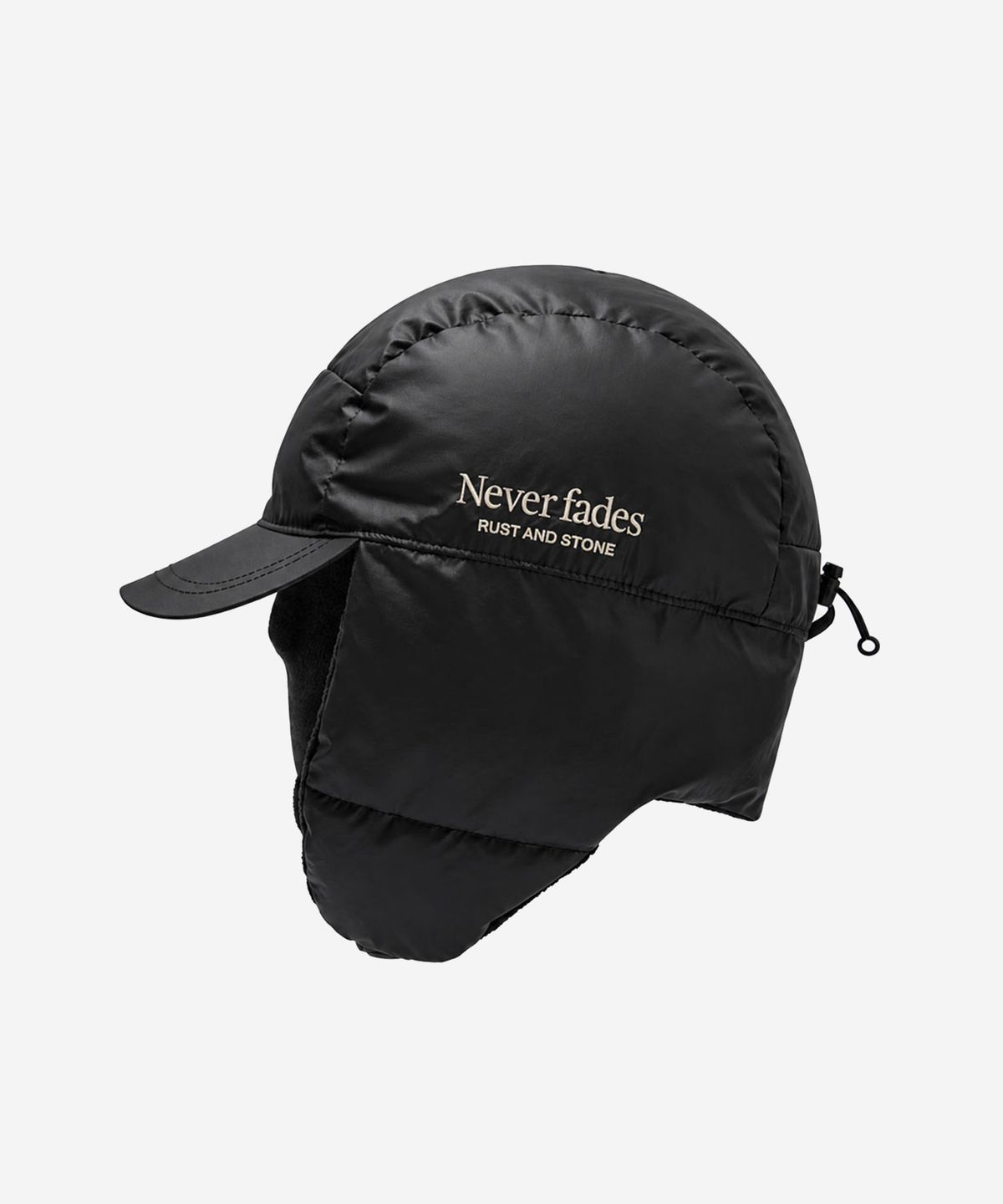러스트앤스톤(RUSTANDSTONE) 패딩 이어플랩 햇 블랙 Padding Earflap Hat Black