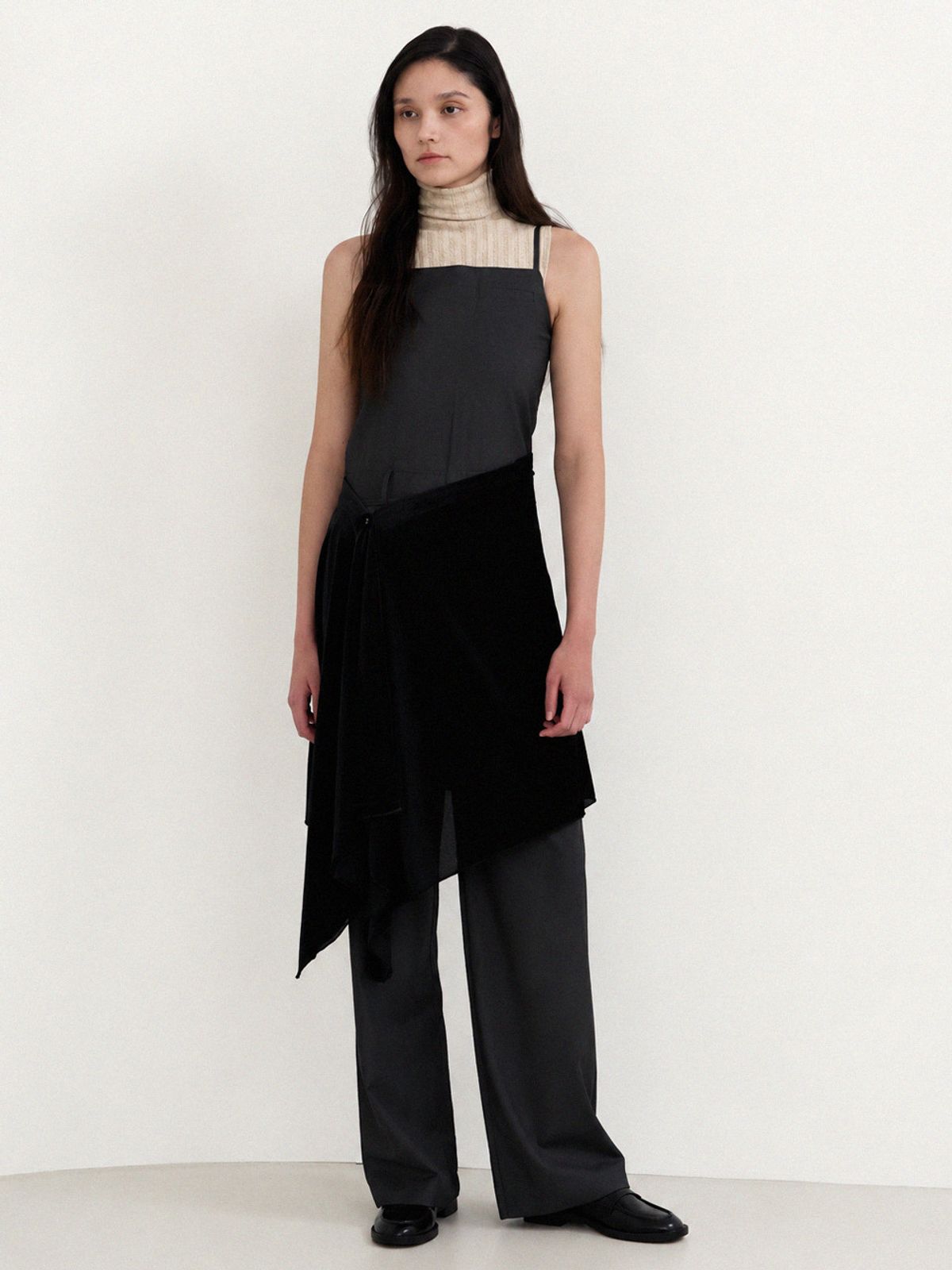 메르헨(MERCHEN) Velvet multi-way wrap skirt_2color (머플러,숄 가능)