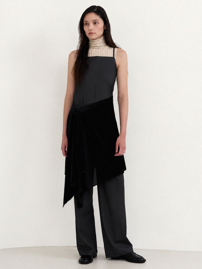 Velvet multi-way wrap skirt_2color (머플러,숄 가능)