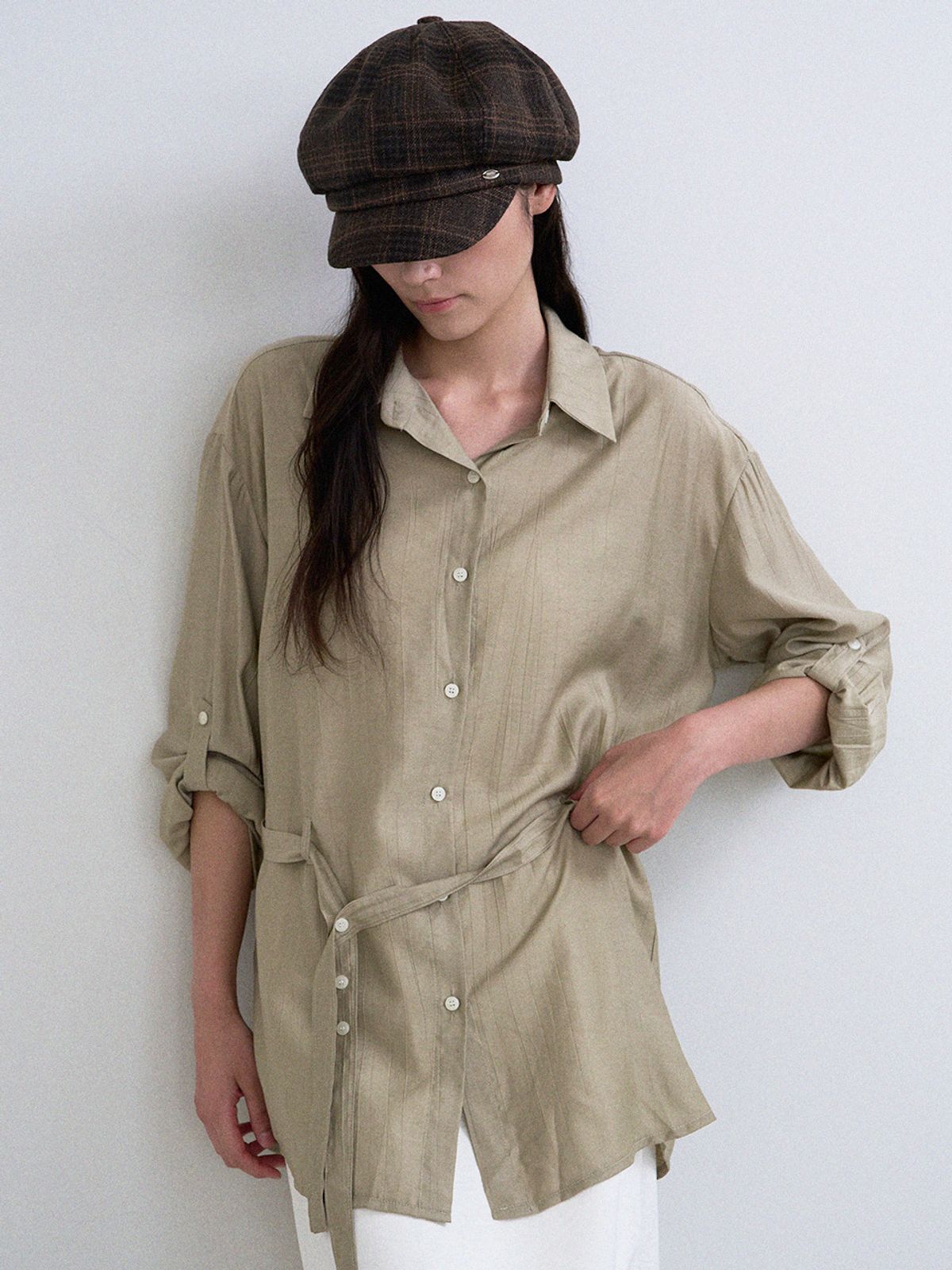 메르헨(MERCHEN) Check wool newsboy cap_3color