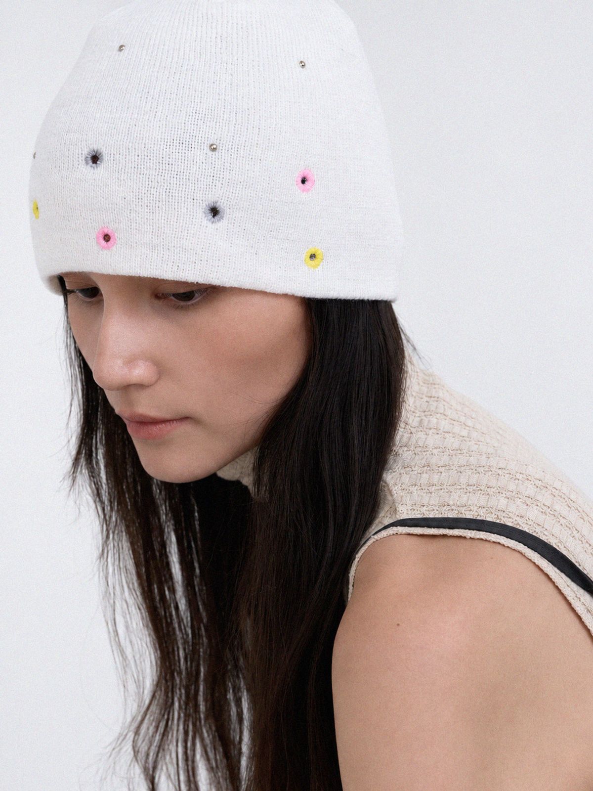 메르헨(MERCHEN) Color eyelet beanie_4colo