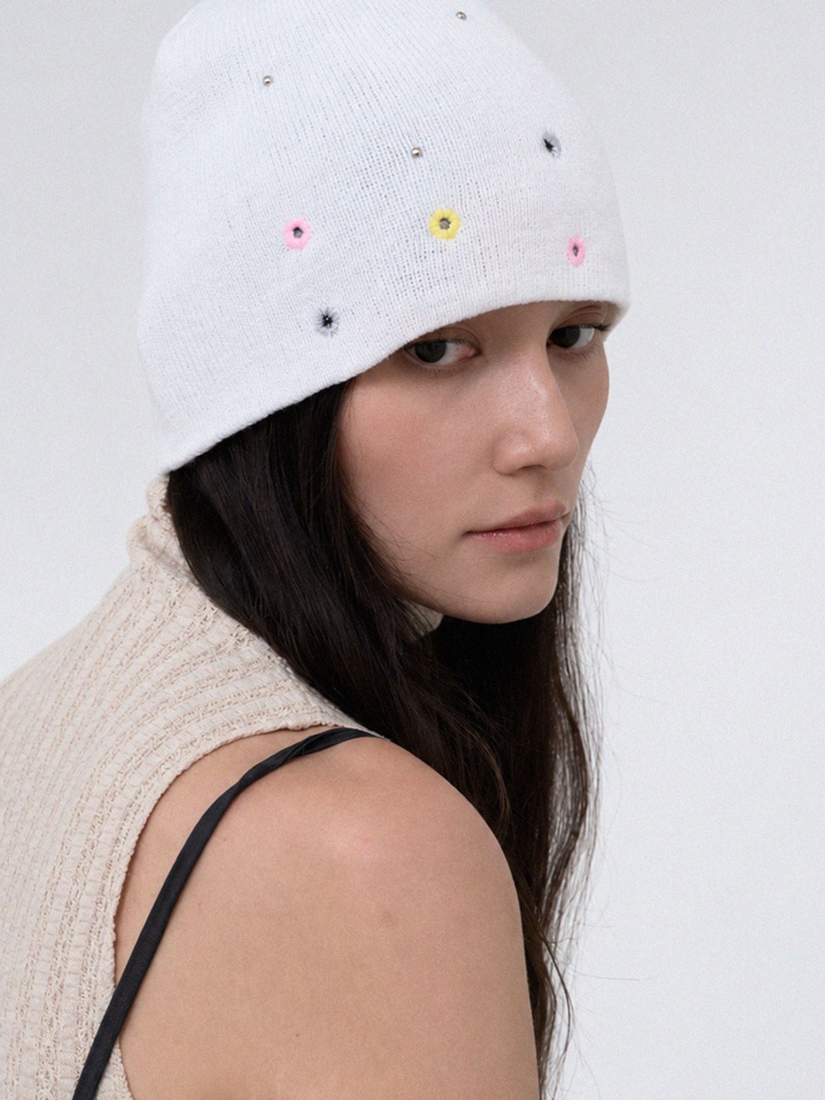 메르헨(MERCHEN) Color eyelet beanie_4colo
