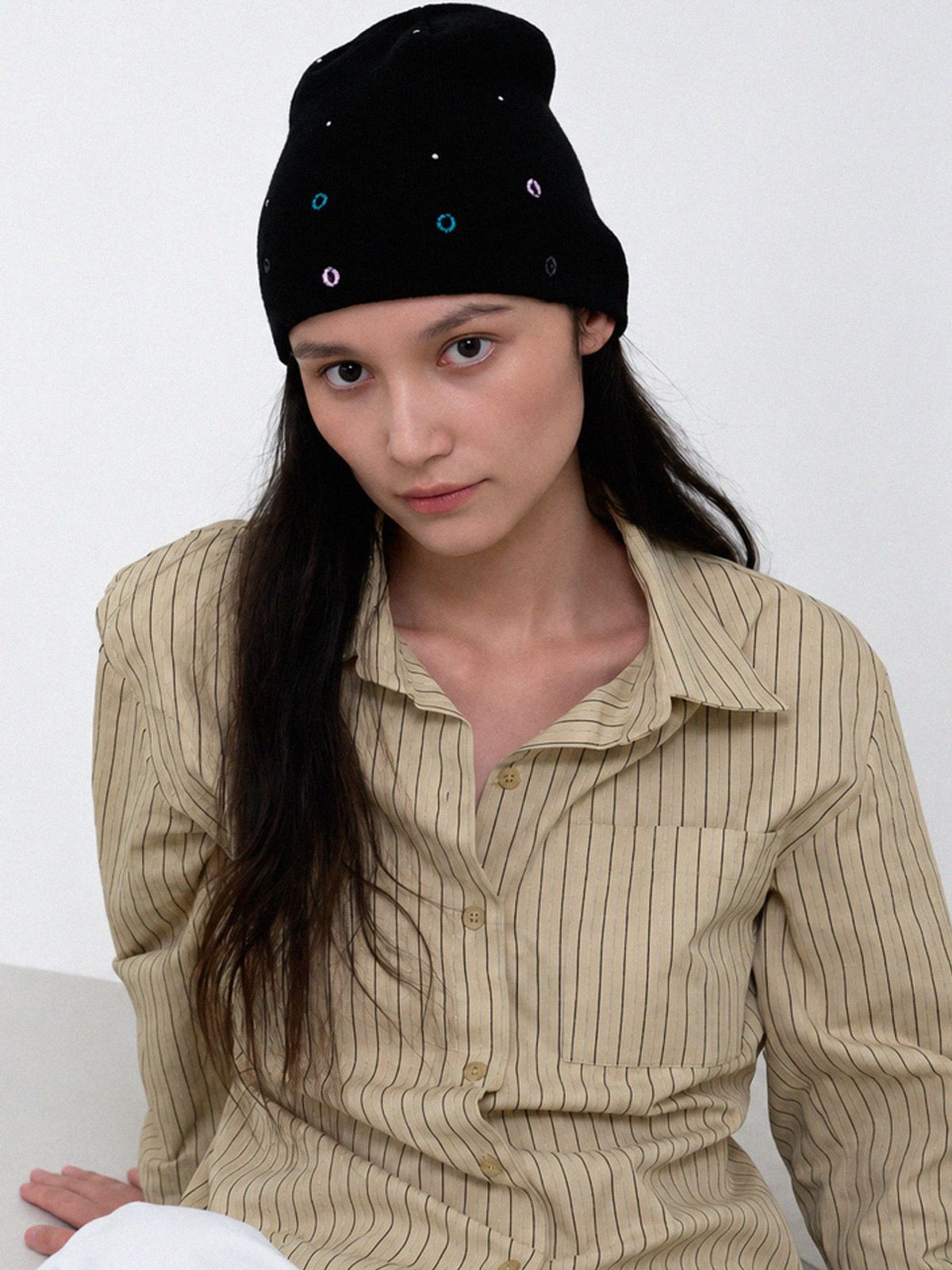 메르헨(MERCHEN) Color eyelet beanie_4colo