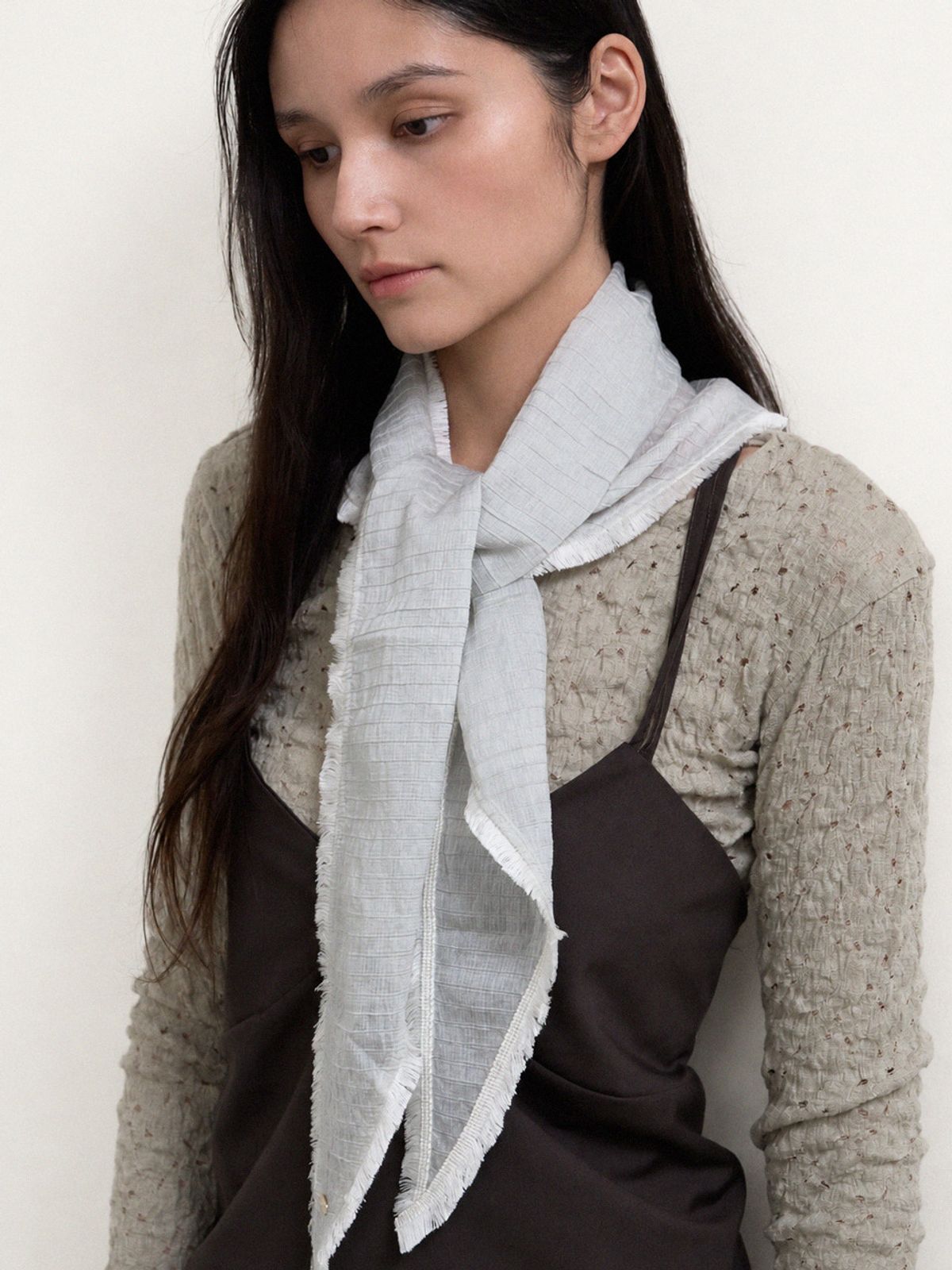 메르헨(MERCHEN) Fringe scarf_3color