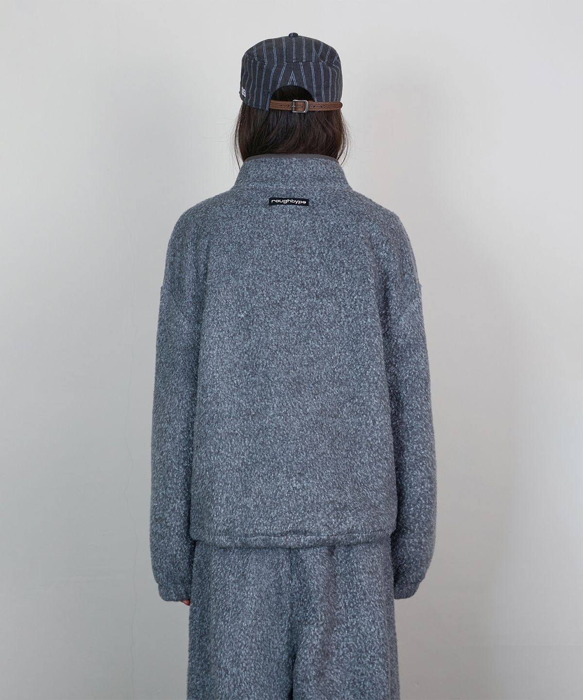 로타입(ROUGHTYPE) Wool Blend Boucle Fleece Zip-up - Gray