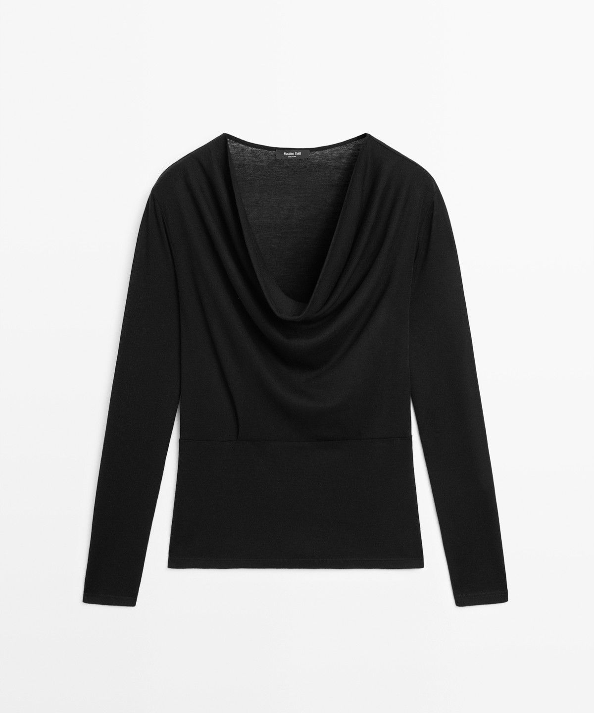 마시모두띠(MASSIMO DUTTI) 드레이프 네크라인 긴소매 탑