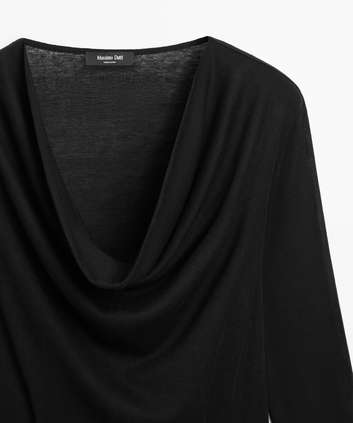 마시모두띠(MASSIMO DUTTI) 드레이프 네크라인 긴소매 탑