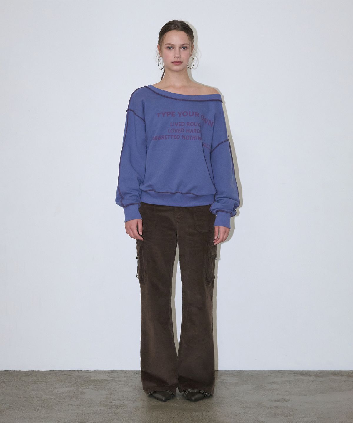 로타입(ROUGHTYPE) Corduroy Cargo Bootcut Pants - Brown
