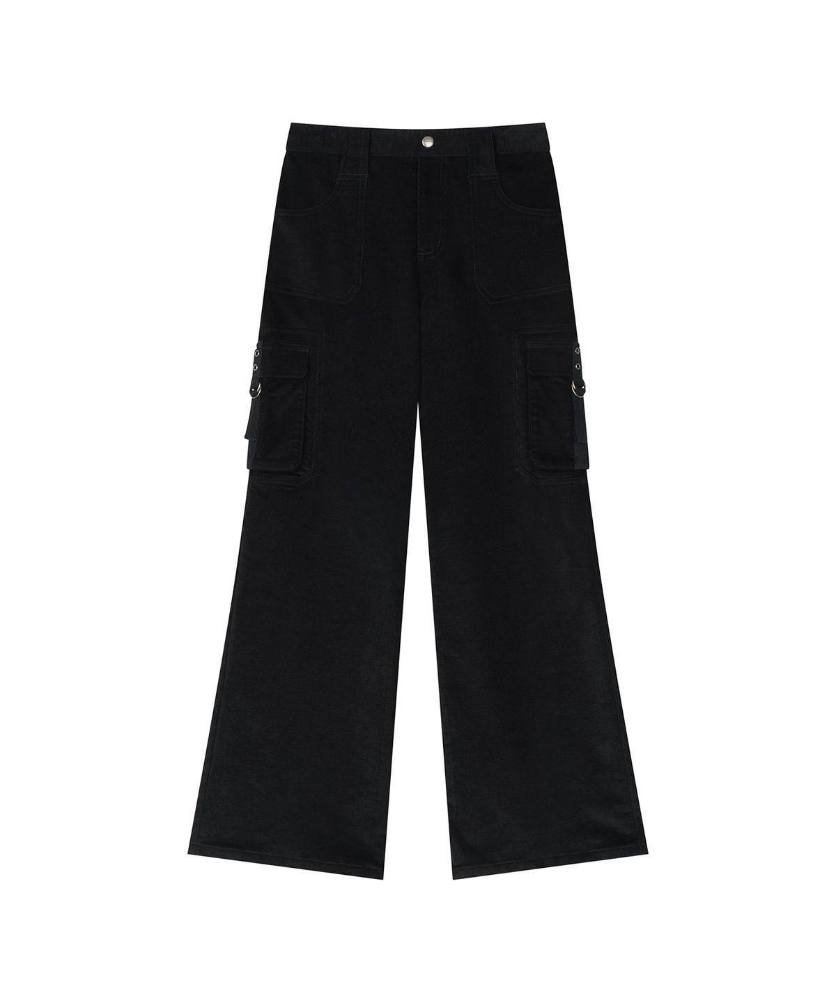 로타입(ROUGHTYPE) Corduroy Cargo Bootcut Pants - Black