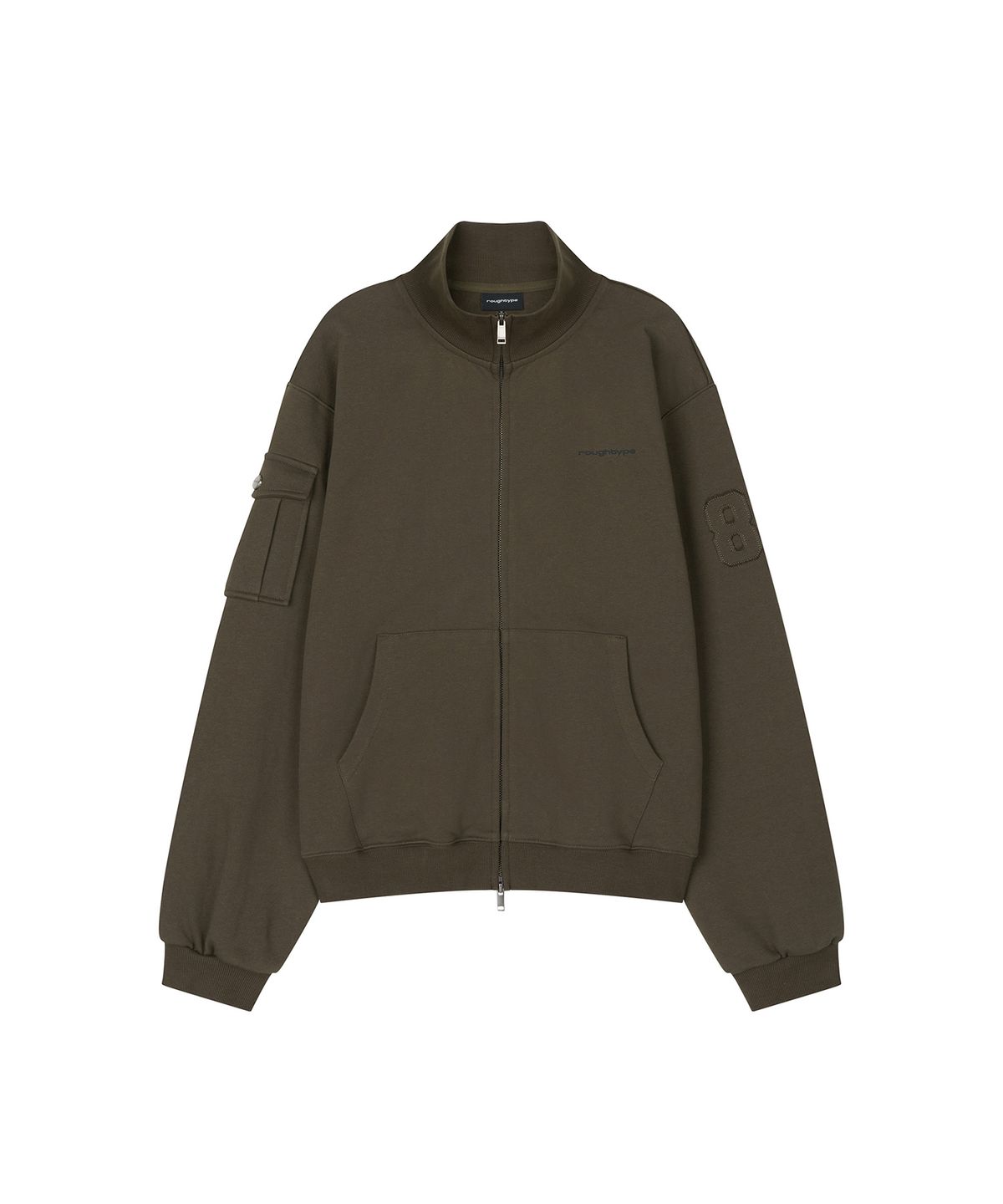 로타입(ROUGHTYPE) Brushed Pocket Zip-up - Khaki