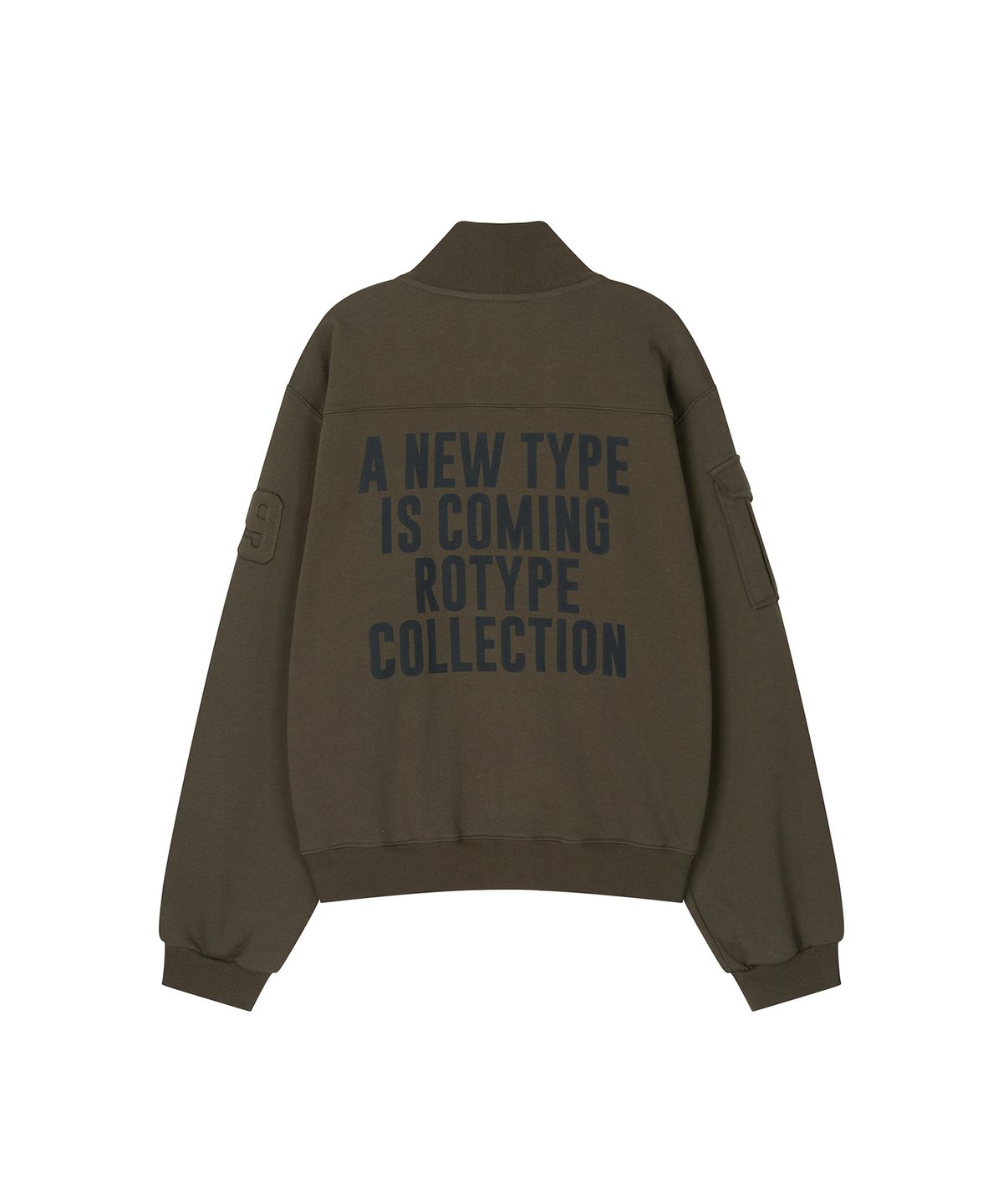 로타입(ROUGHTYPE) Brushed Pocket Zip-up - Khaki