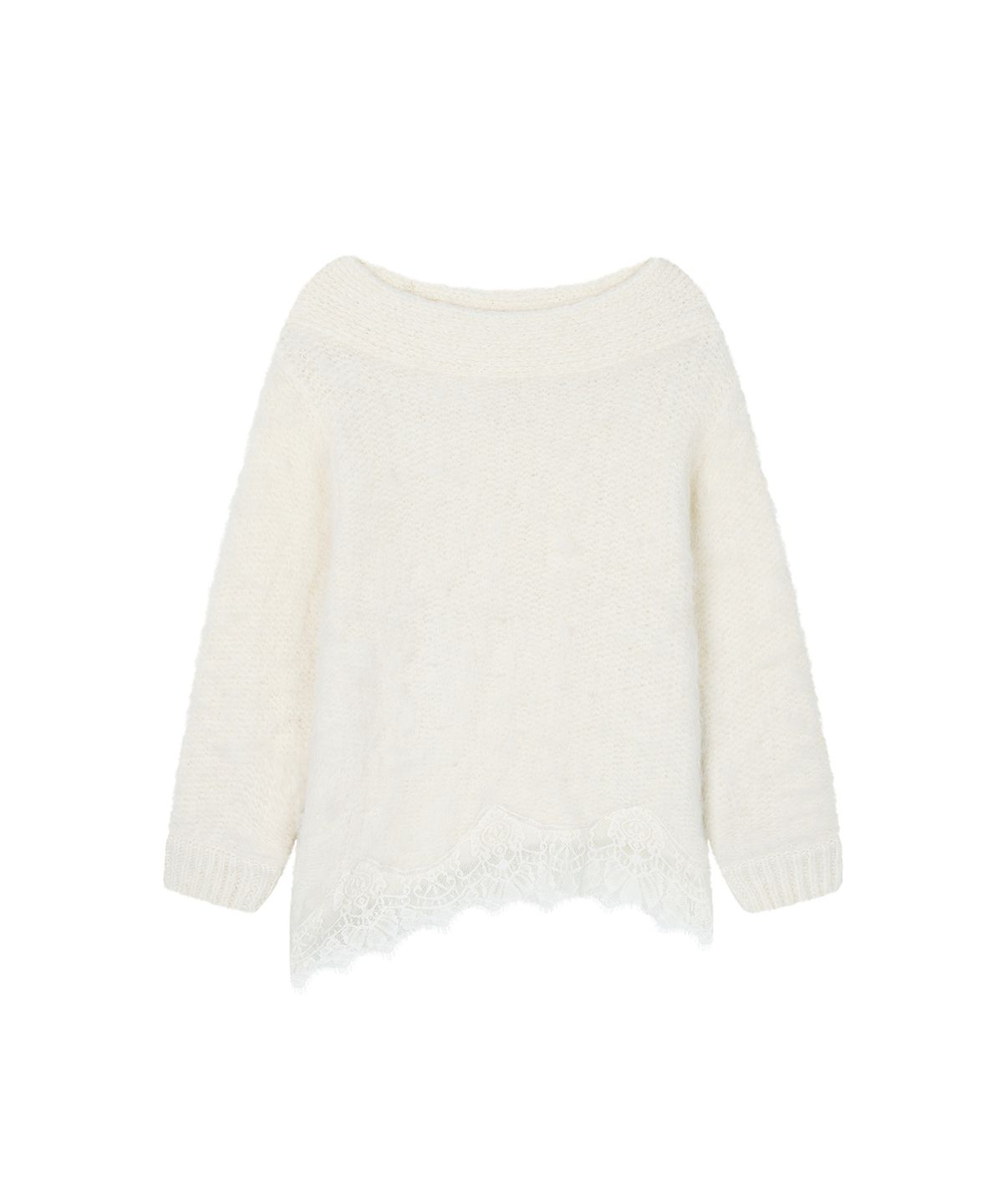 로타입(ROUGHTYPE) Off-shoulder Lace Knit - Ivory