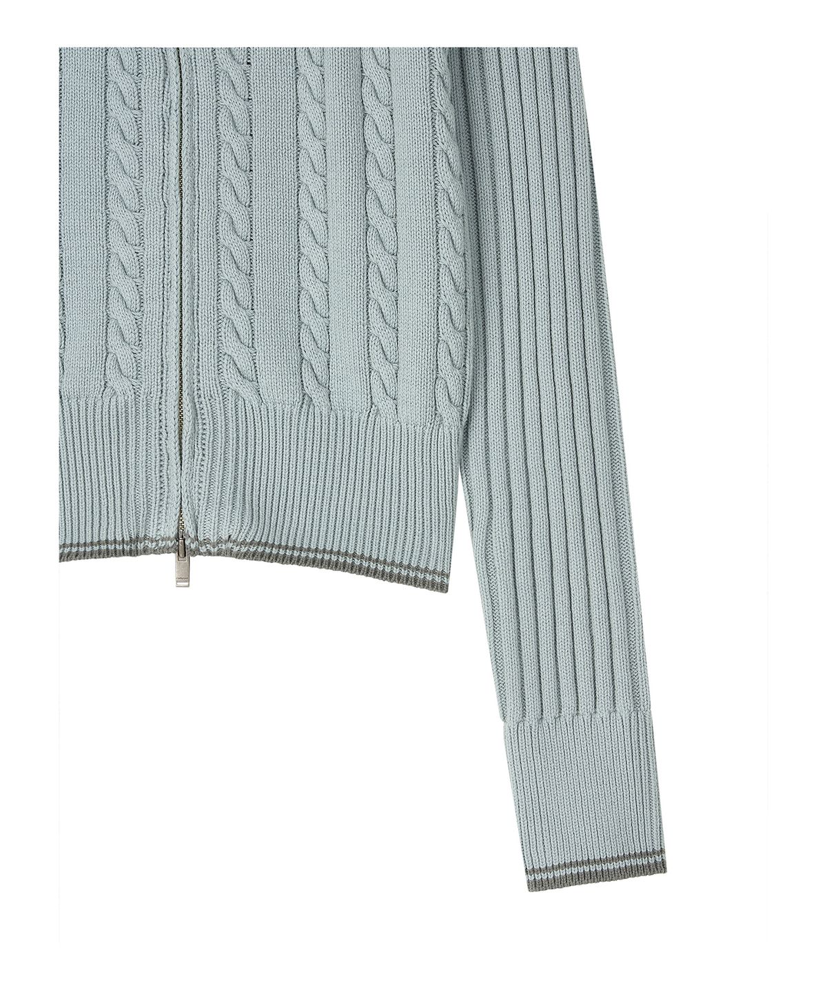로타입(ROUGHTYPE) Bold Raglan Applique Knit Zip-up - Mint