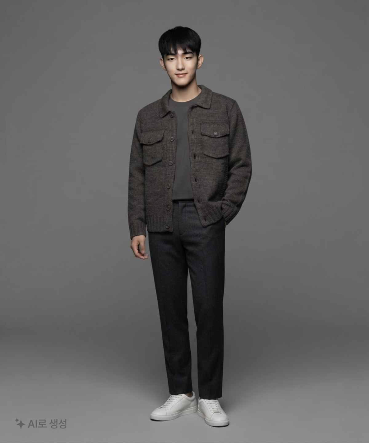 무신사 스탠다드(MUSINSA STANDARD) 릴렉스드 니트 트러커 재킷 L
