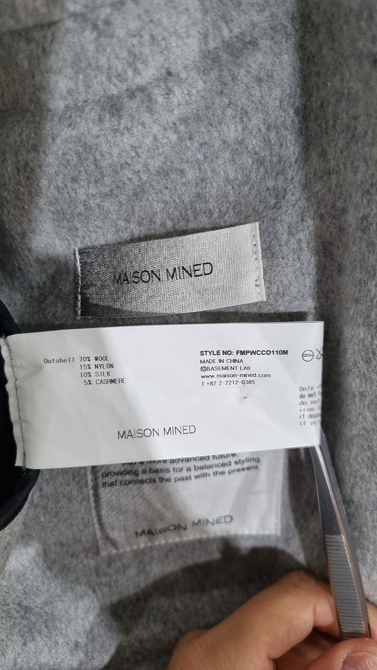 메종미네드(MAISON MINED) HANDMADE OVERSIZED DOUBLE COAT GREY S