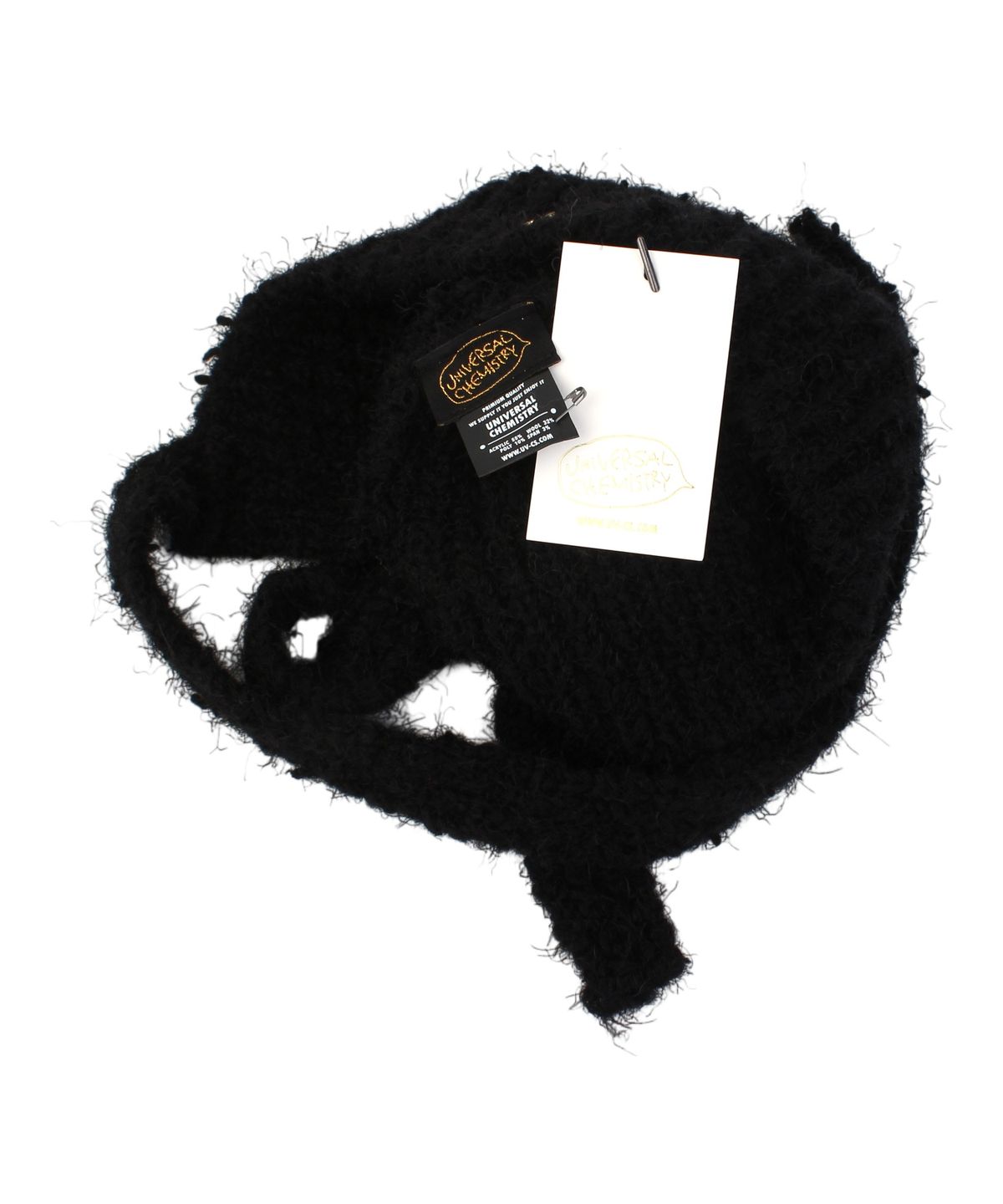 유니버셜 케미스트리(UNIVERSAL CHEMISTRY) Cat Wool Logo Black Bonnet Hat 고양이모자