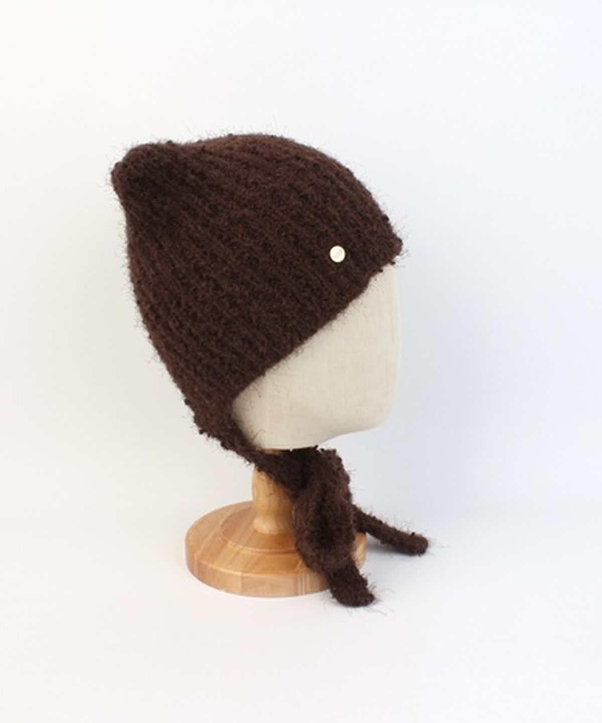 유니버셜 케미스트리(UNIVERSAL CHEMISTRY) Cat Wool Logo Brown Bonnet Hat 고양이모자