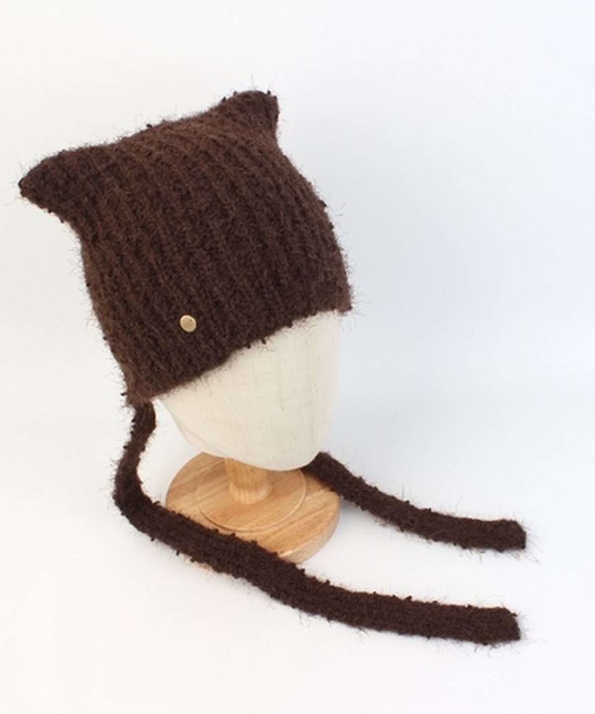 유니버셜 케미스트리(UNIVERSAL CHEMISTRY) Cat Wool Logo Brown Bonnet Hat 고양이모자