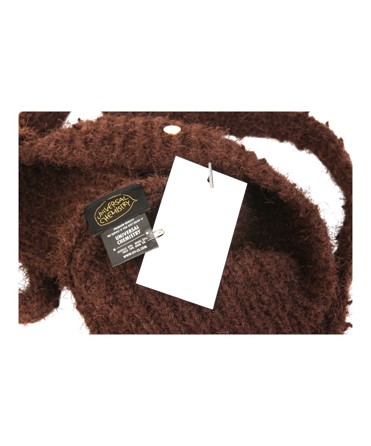 유니버셜 케미스트리(UNIVERSAL CHEMISTRY) Cat Wool Logo Brown Bonnet Hat 고양이모자