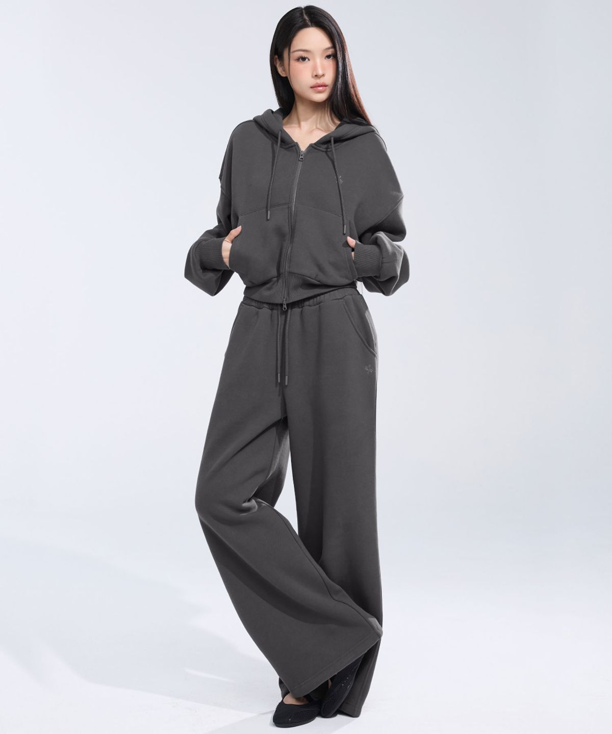 젝시믹스(XEXYMIX) 웜 코지 크롭 후드 집업 XFL4JL1119