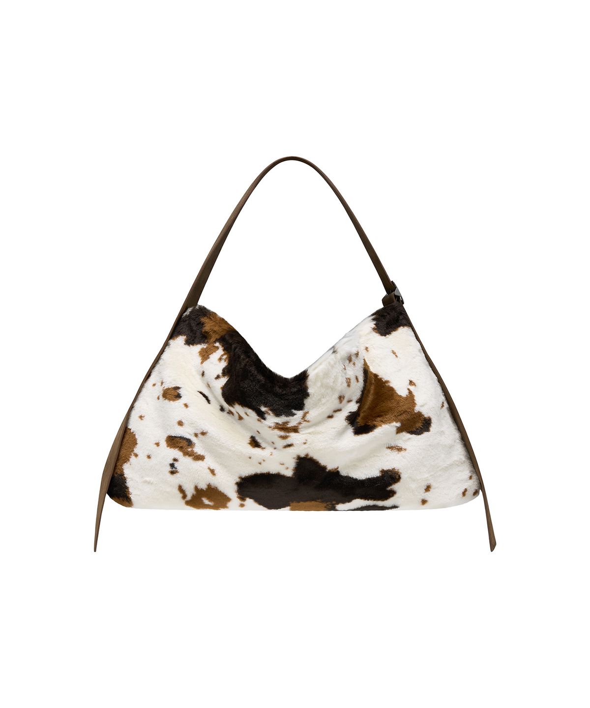 로타입(ROUGHTYPE) Cow Fur Slouchy Shoulder Bag - Brown