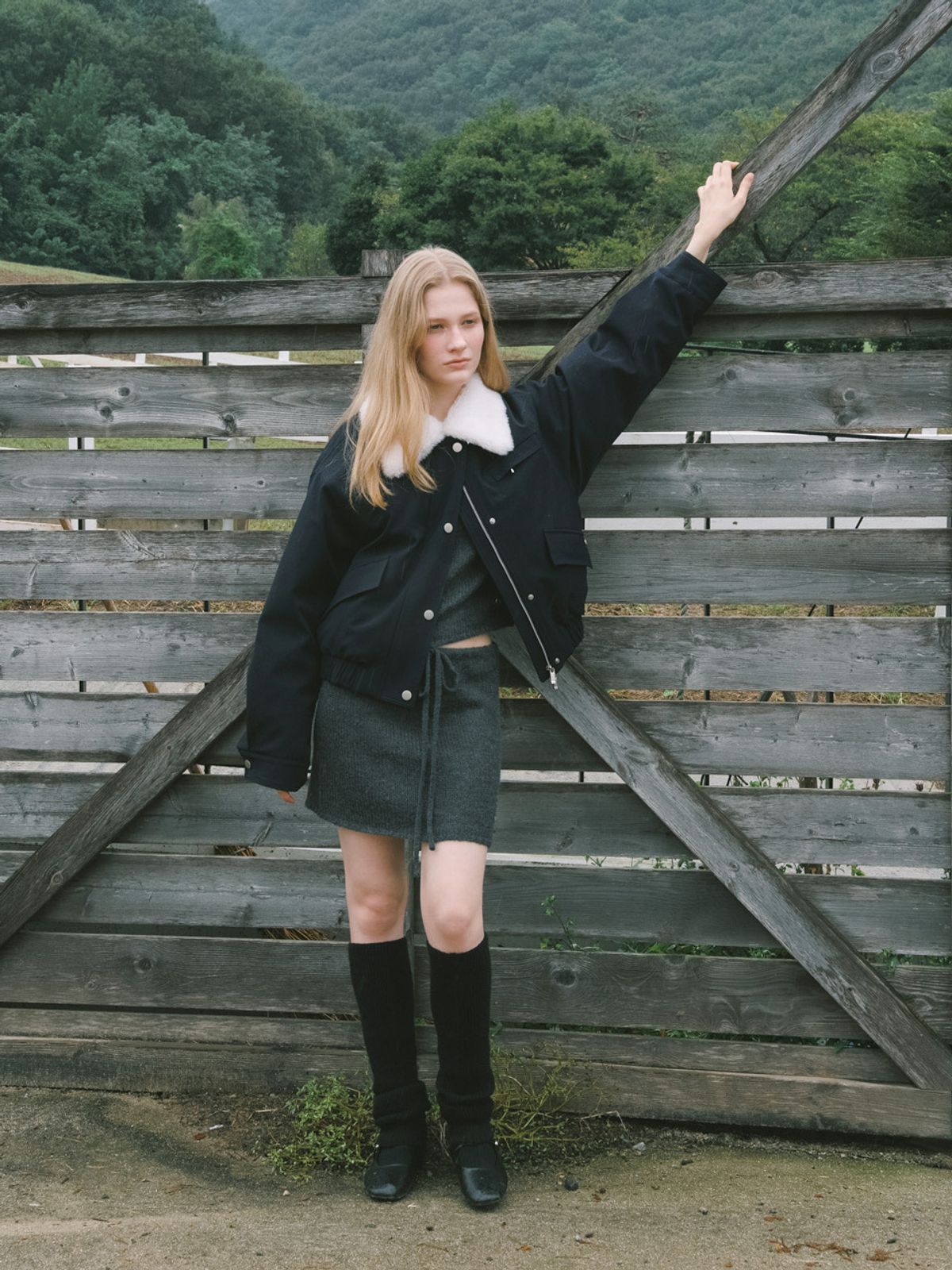 엘씨브이(LCVE) FUR COLLAR GOOSE DOWN JACKET_NAVY
