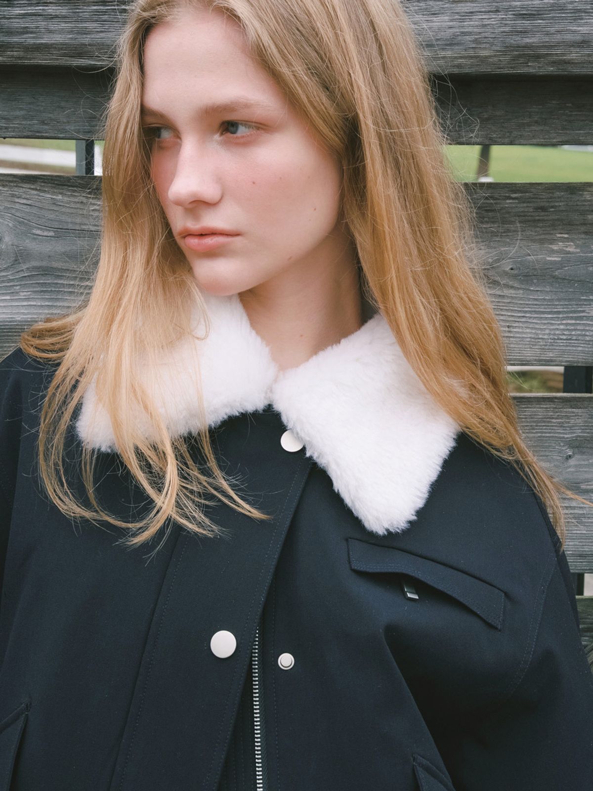 엘씨브이(LCVE) FUR COLLAR GOOSE DOWN JACKET_NAVY