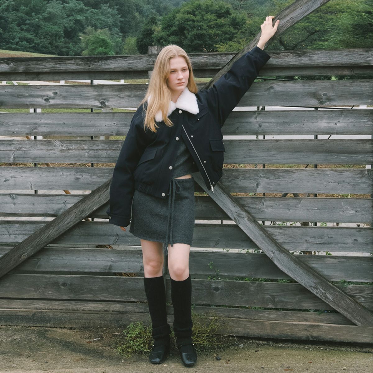 엘씨브이(LCVE) FUR COLLAR GOOSE DOWN JACKET_NAVY