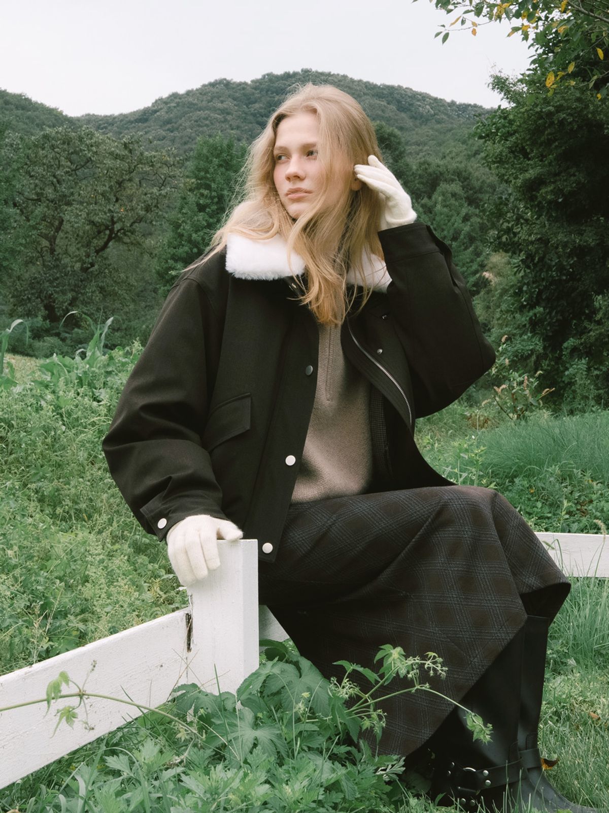 엘씨브이(LCVE) FUR COLLAR GOOSE DOWN JACKET_BROWN