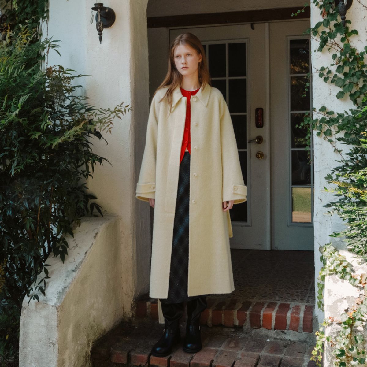 엘씨브이(LCVE) WOOL BALMACAAN LONG COAT_BUTTER CREAM