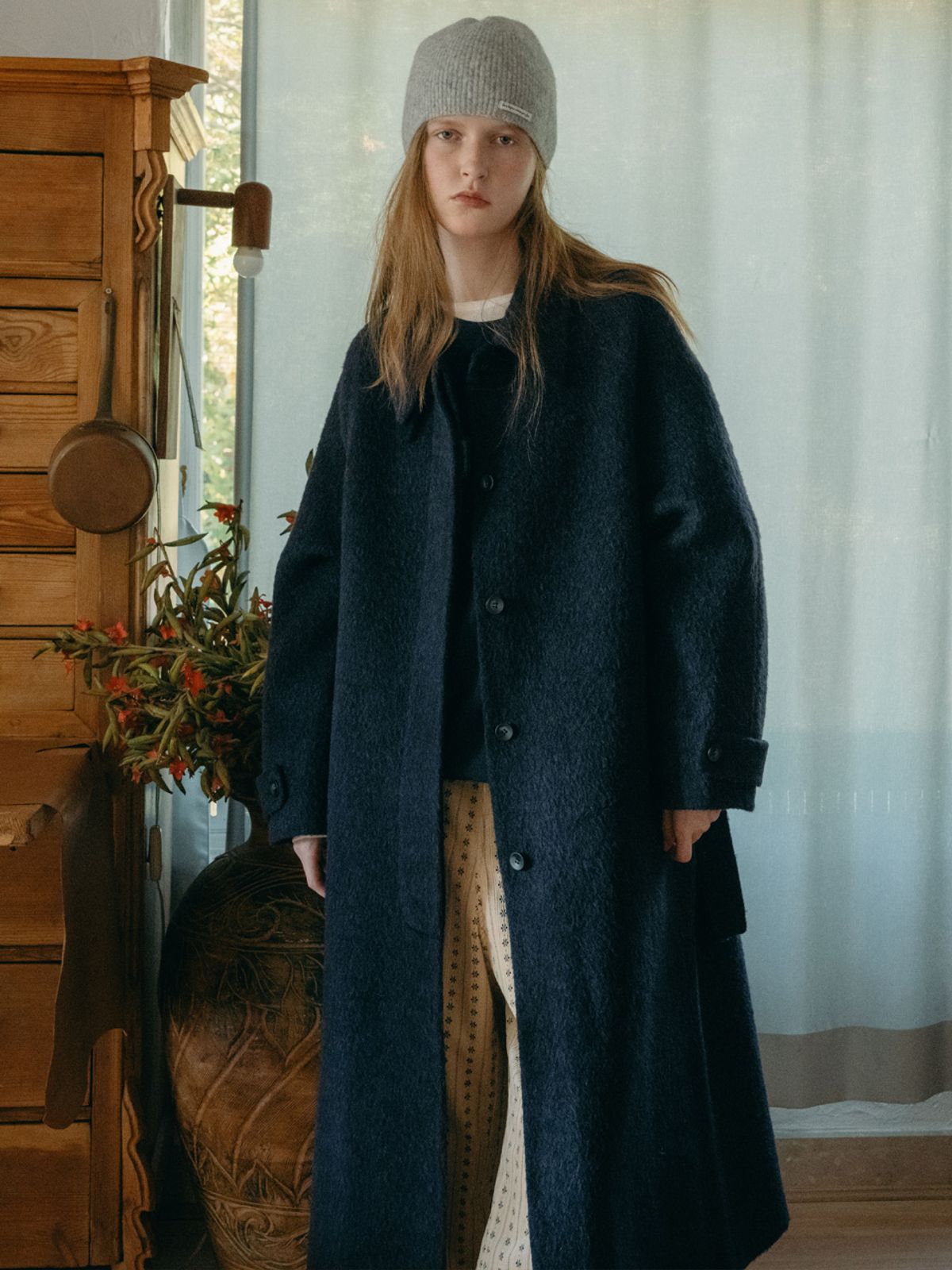 엘씨브이(LCVE) WOOL BALMACAAN LONG COAT_NAVY