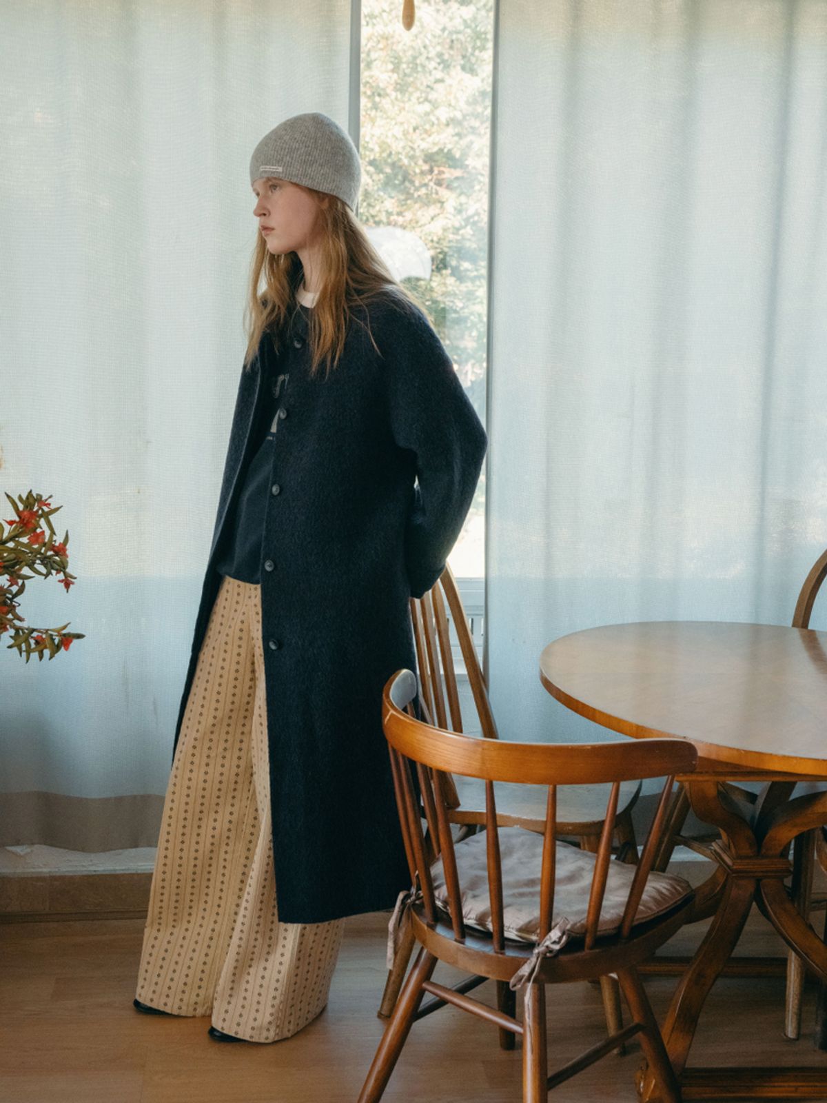 엘씨브이(LCVE) WOOL BALMACAAN LONG COAT_NAVY