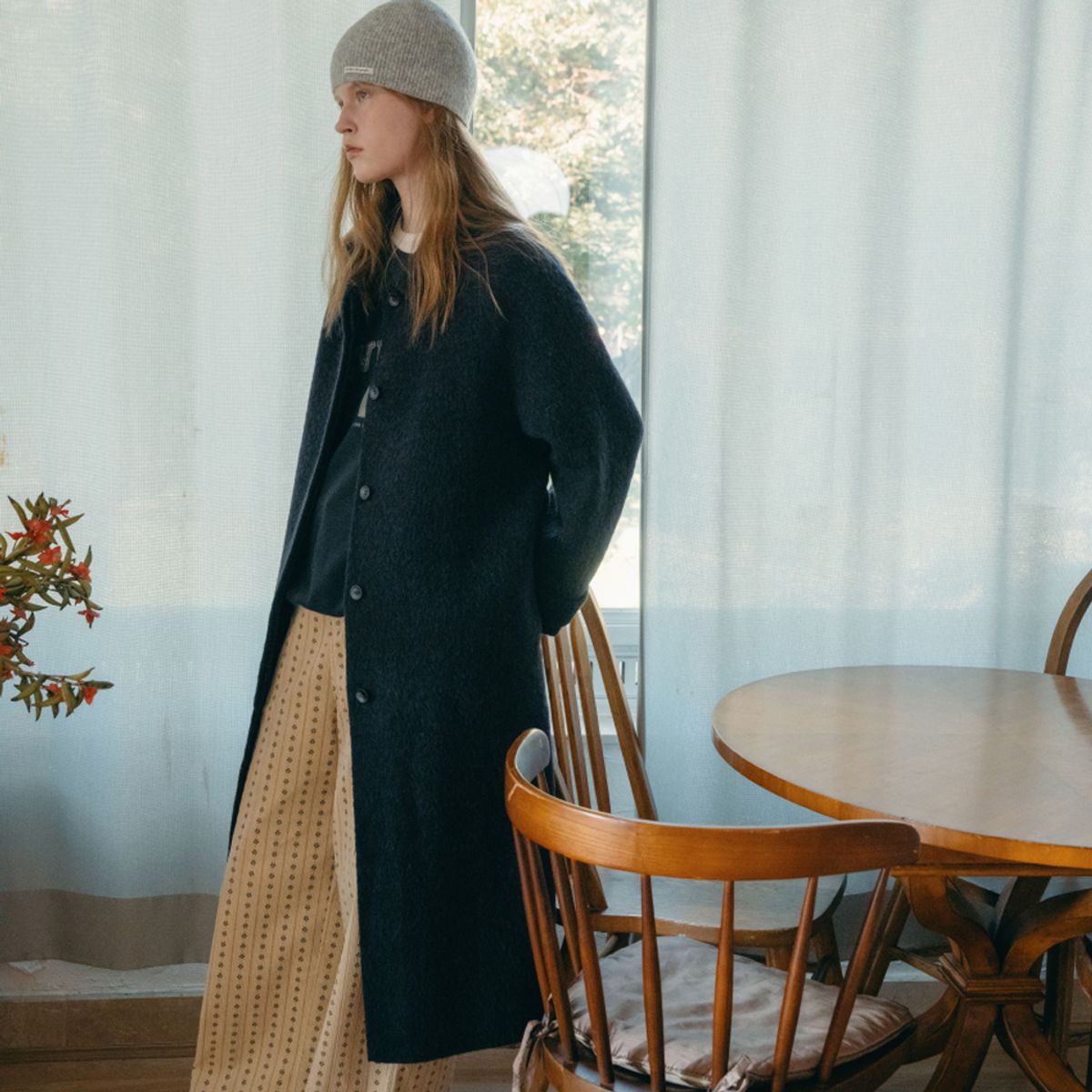 엘씨브이(LCVE) WOOL BALMACAAN LONG COAT_NAVY