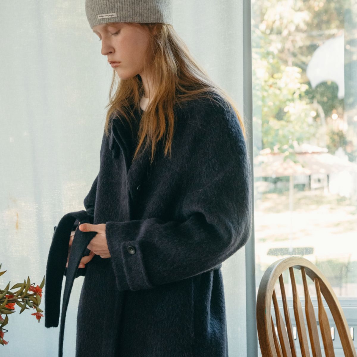 엘씨브이(LCVE) WOOL BALMACAAN LONG COAT_NAVY