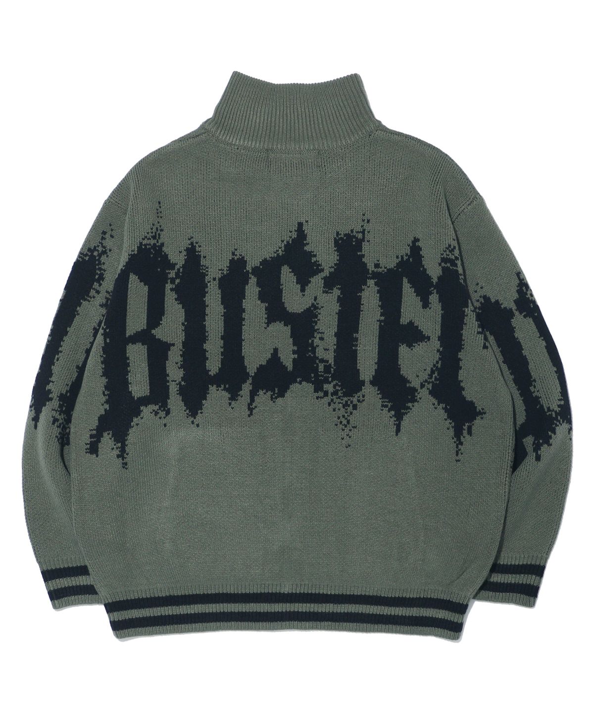 벙커버스터(BUNKERBUSTER) 하이넥 블러디 로고 니트 집업 MR5SU502_KHAKI