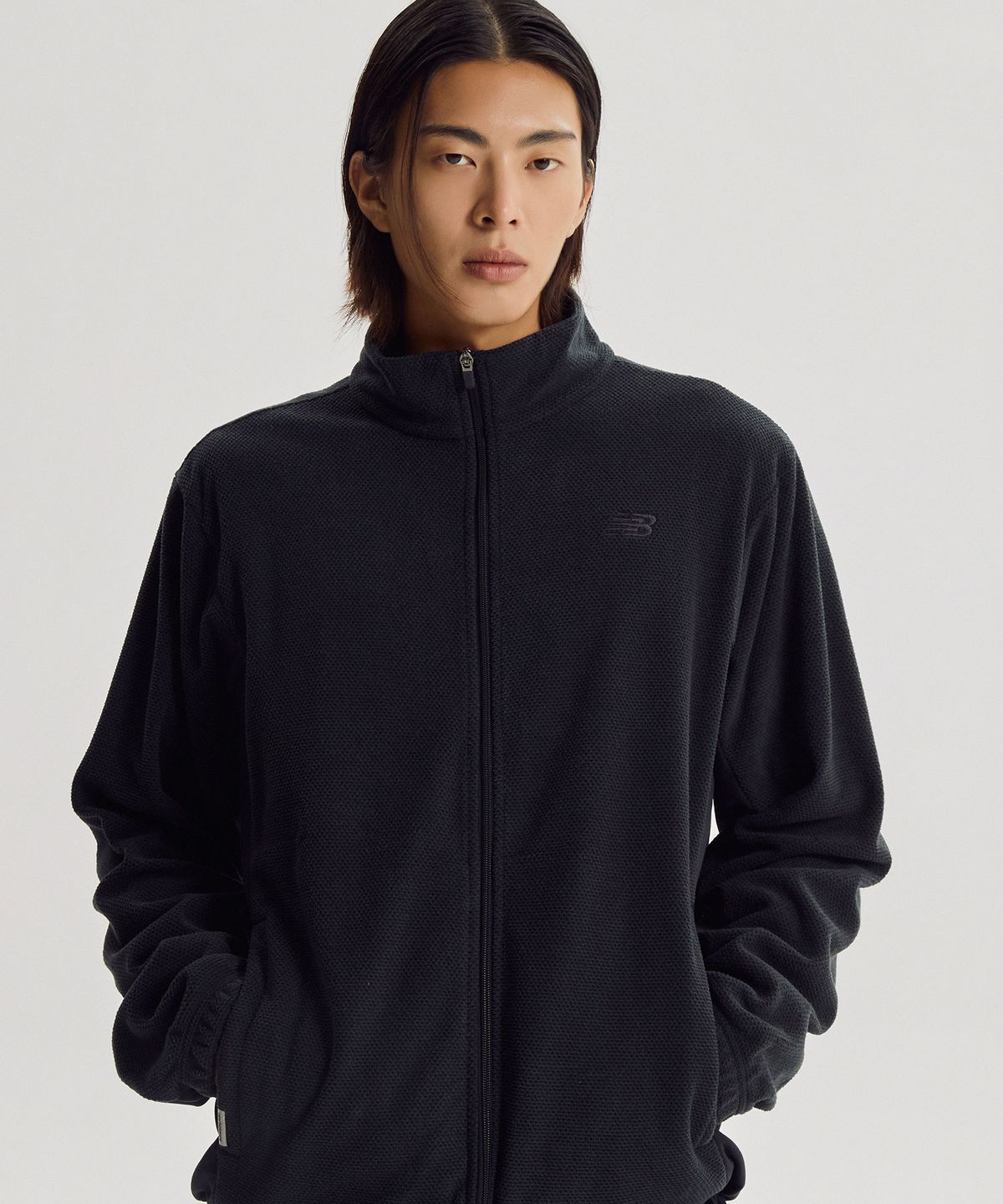 뉴발란스(NEW BALANCE) NBMDG42913 / UNI 에센셜 기모 플리스 집업 (BLACK)