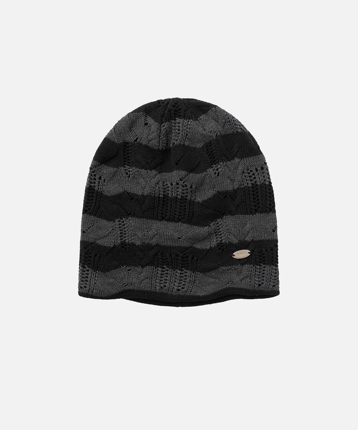 에르에르(ERER) Distressed Striped Beanie Black