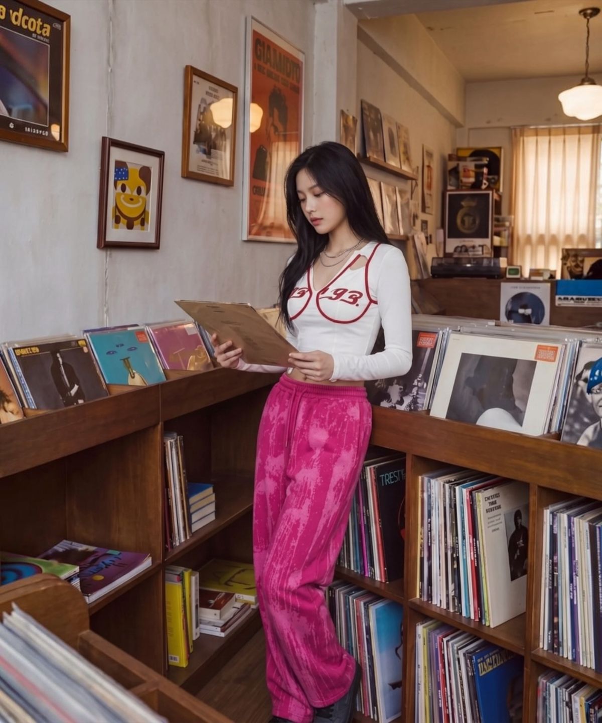본슬리피(BORN SLIPPY) Drip Acid Wide Sweat Pants (Pink)