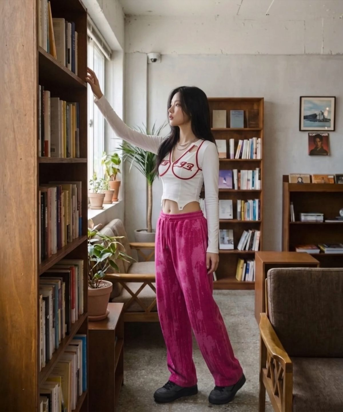 본슬리피(BORN SLIPPY) Drip Acid Wide Sweat Pants (Pink)