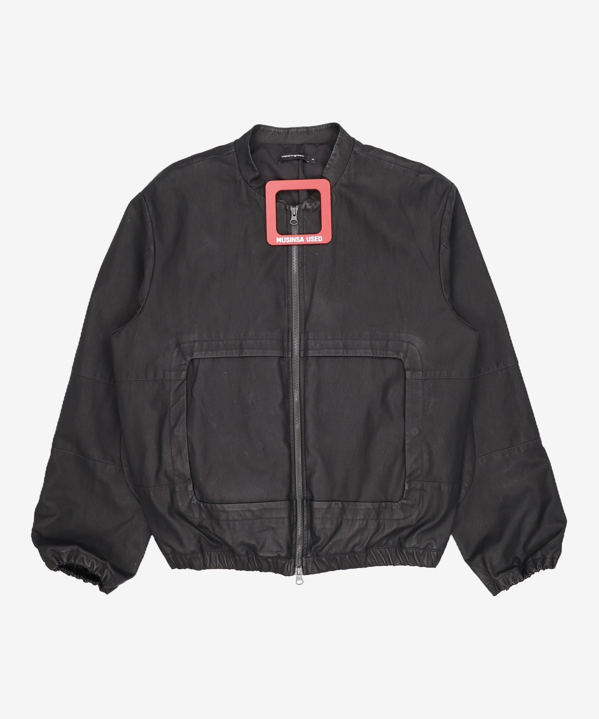 해칭룸(HATCHINGROOM) Square Jacket Faux Leather Black 2